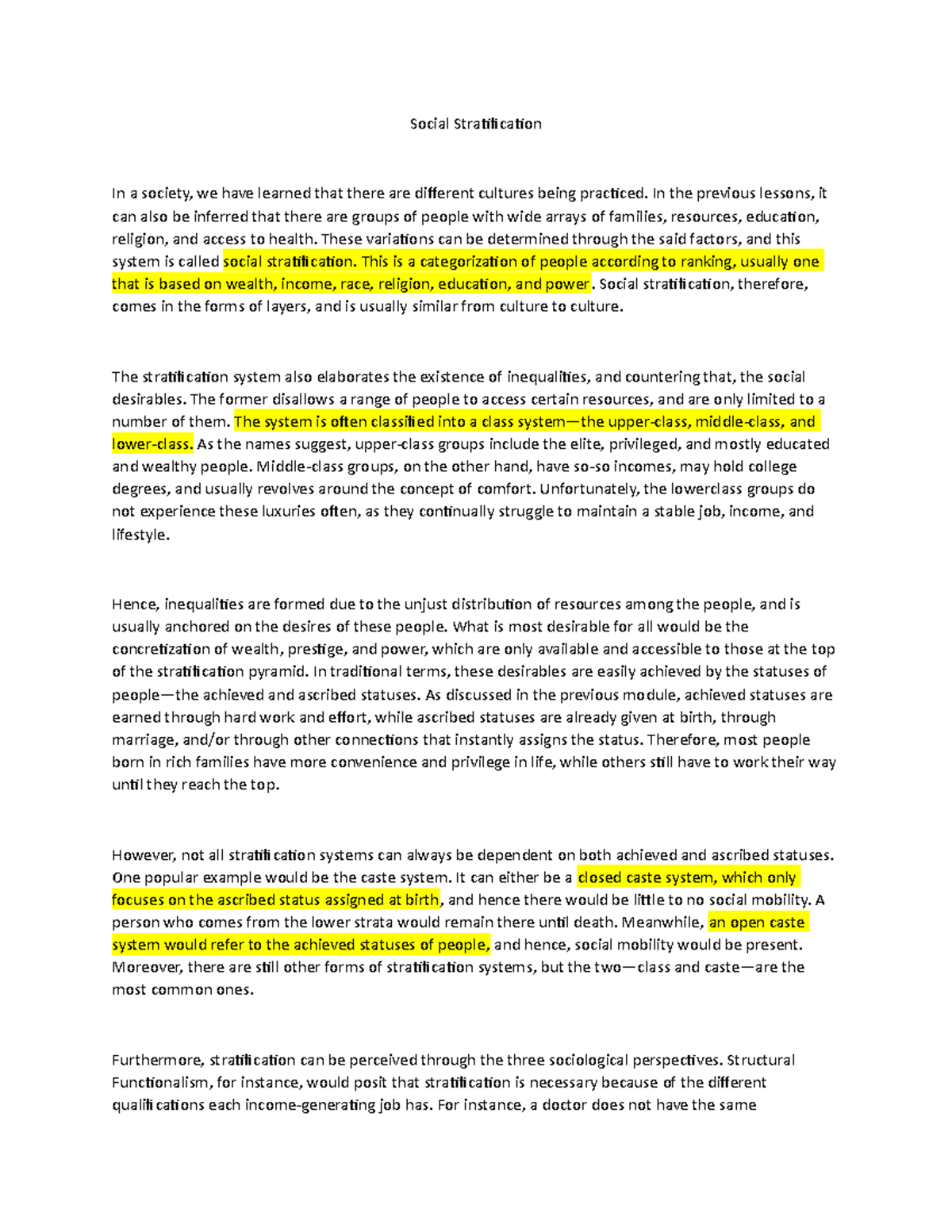 different-types-of-social-stratification-social-stratification-in-a