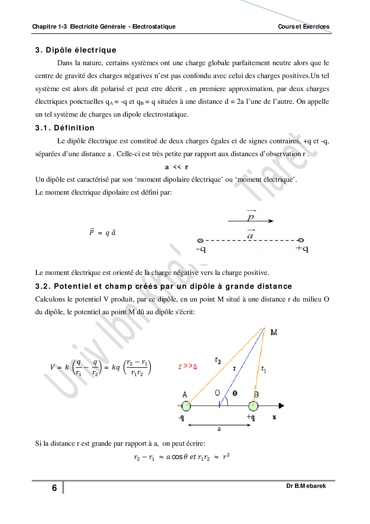 Cours 1-3 - Chapitre 1-3 Electricité Générale - Electrostatique Cours ...