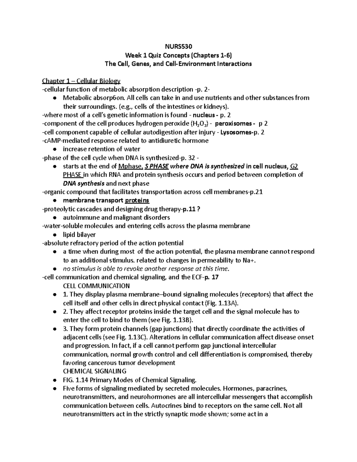 Week 1 quiz study guide and lecture review: concepts, practice ...