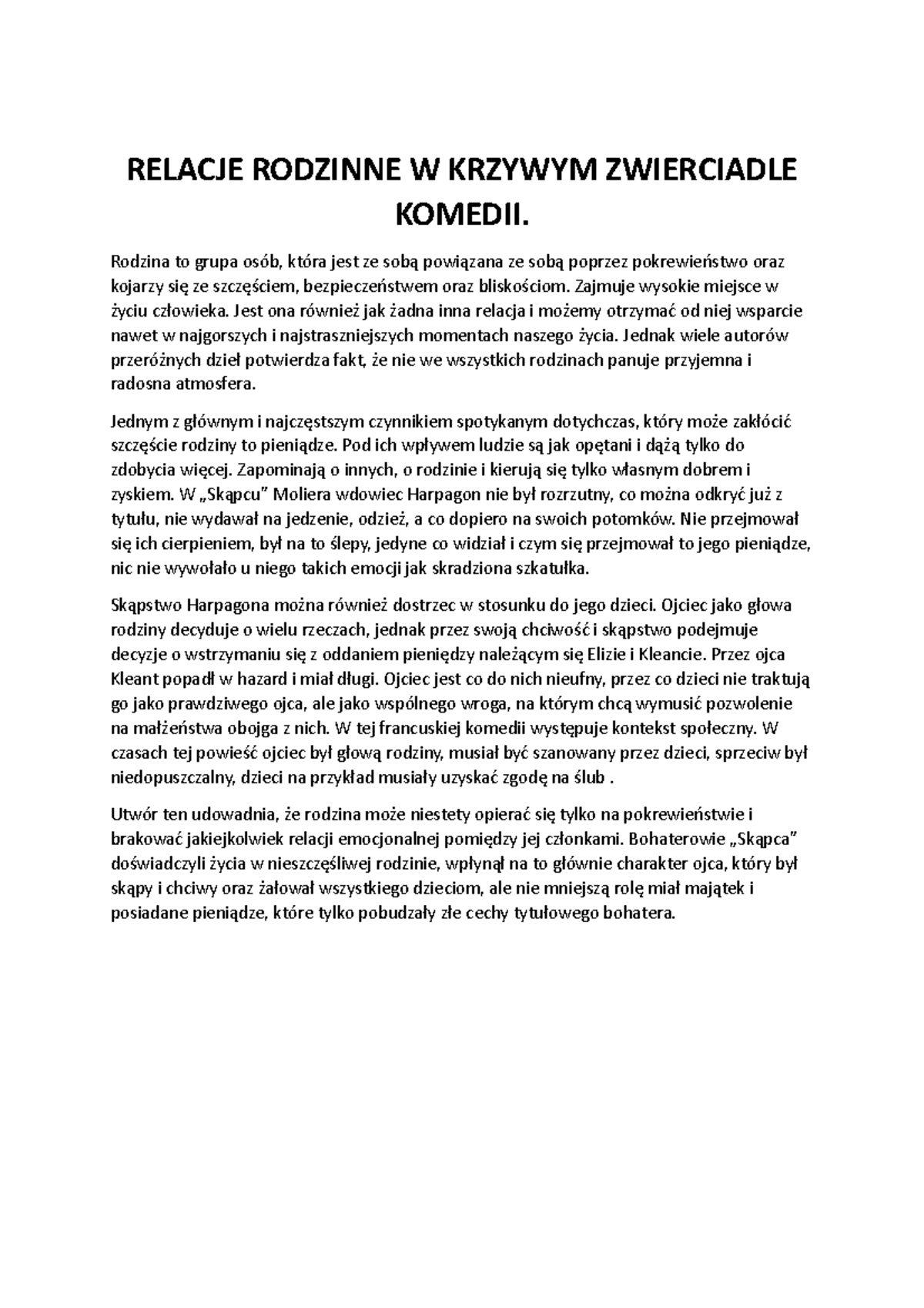 Relacje Rodzinne W Krzywym Zwierciadle Komedii www.studocu.com