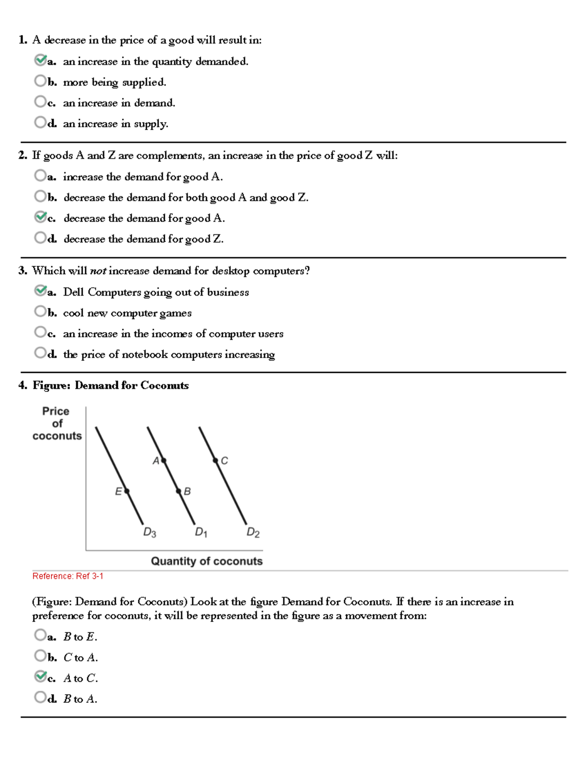 PS2 solutions - 1. A decrease in the price of a good will result in: a ...