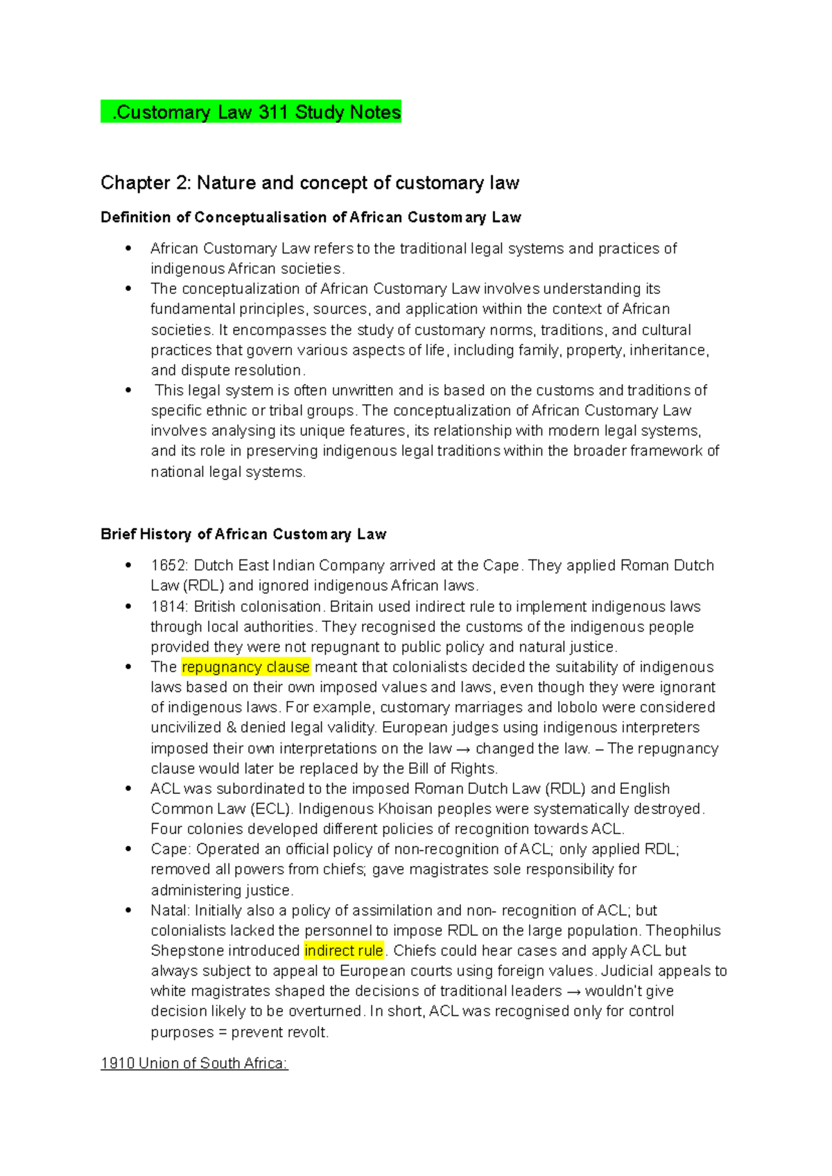 Customary Law 311 Study Notes Customary Law 311 Study Notes Chapter 2 Nature And Concept Of Customary Law 311 Study Notes Customary Law 311 Study Notes Chapter 2 Nature And Concept Of