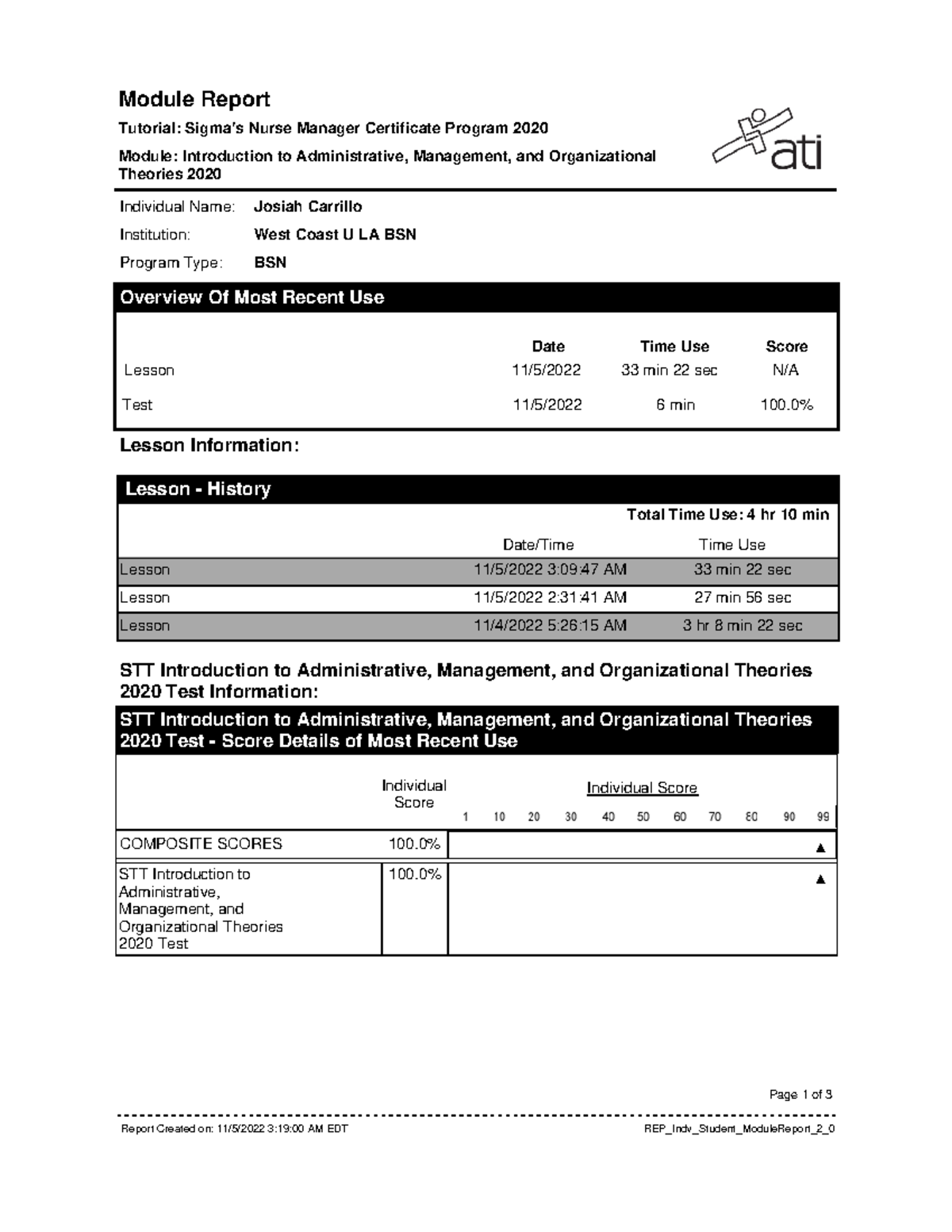 Sigma Theta Tau Intro to Admin, Management etc Module Report Tutorial