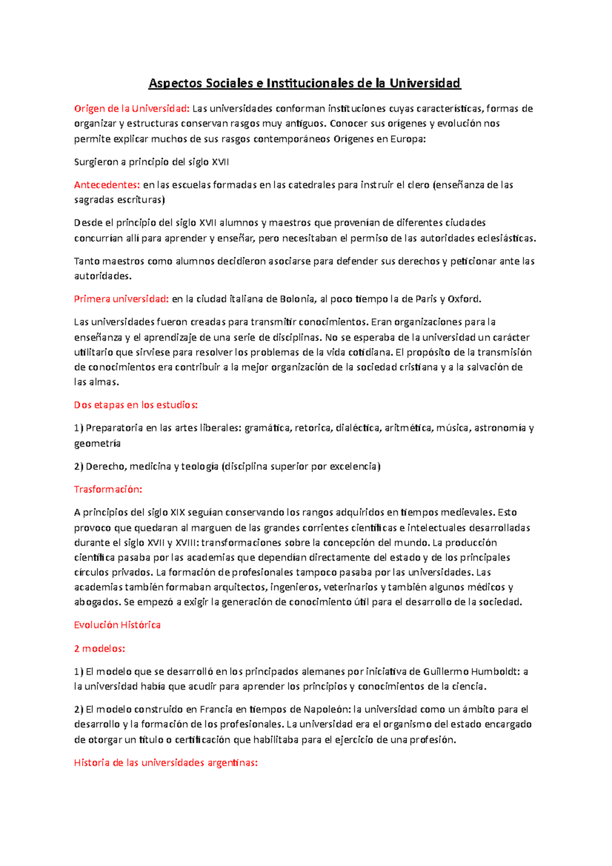 Aspectos sociales e institucionales de la universidad final - Aspectos ...