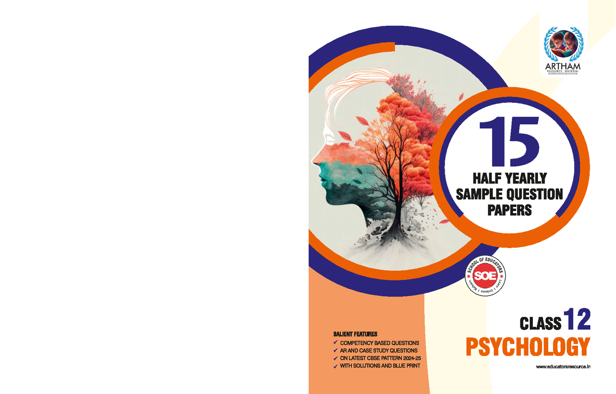 Set of 15 Half Yearly Sample Papers for Class 12 Psychology with ...