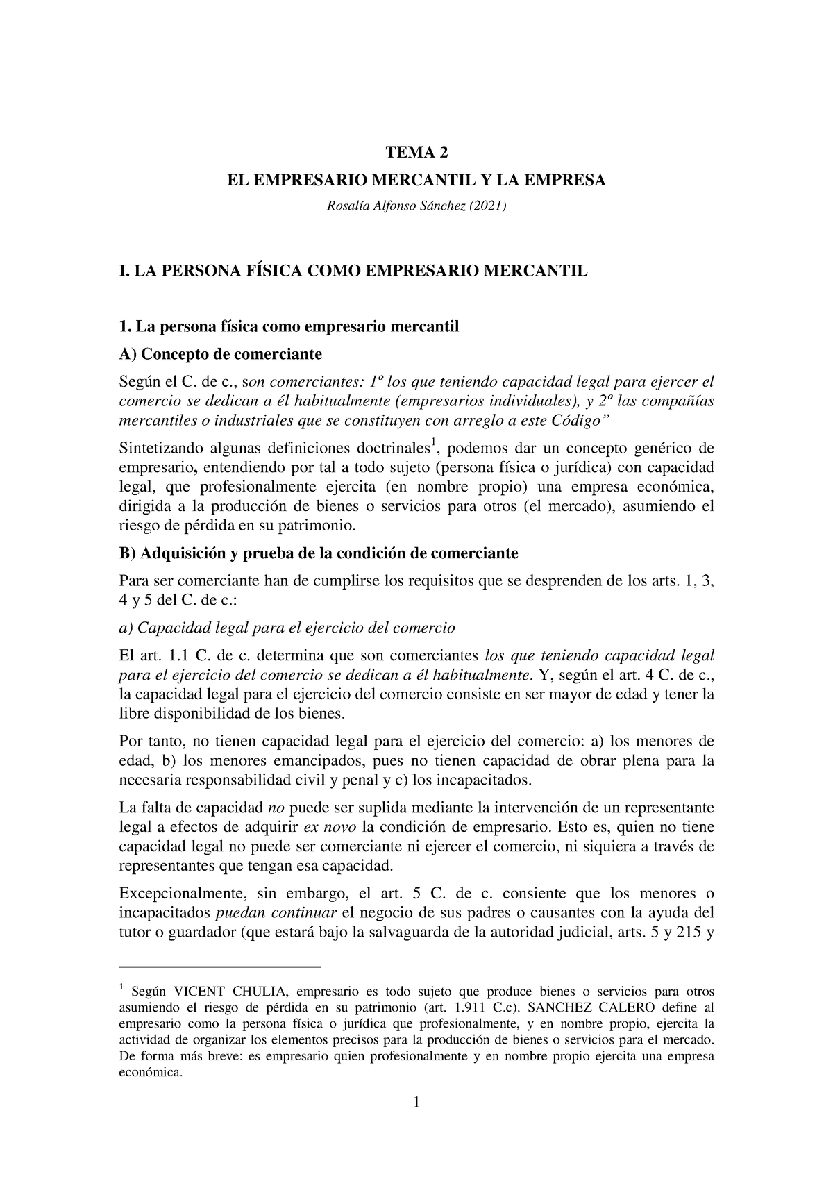 2leccion 2 Empresario Y Empresa 2021 Derecho Mercantil Tema 2 El Empresario Mercantil Y La 8098