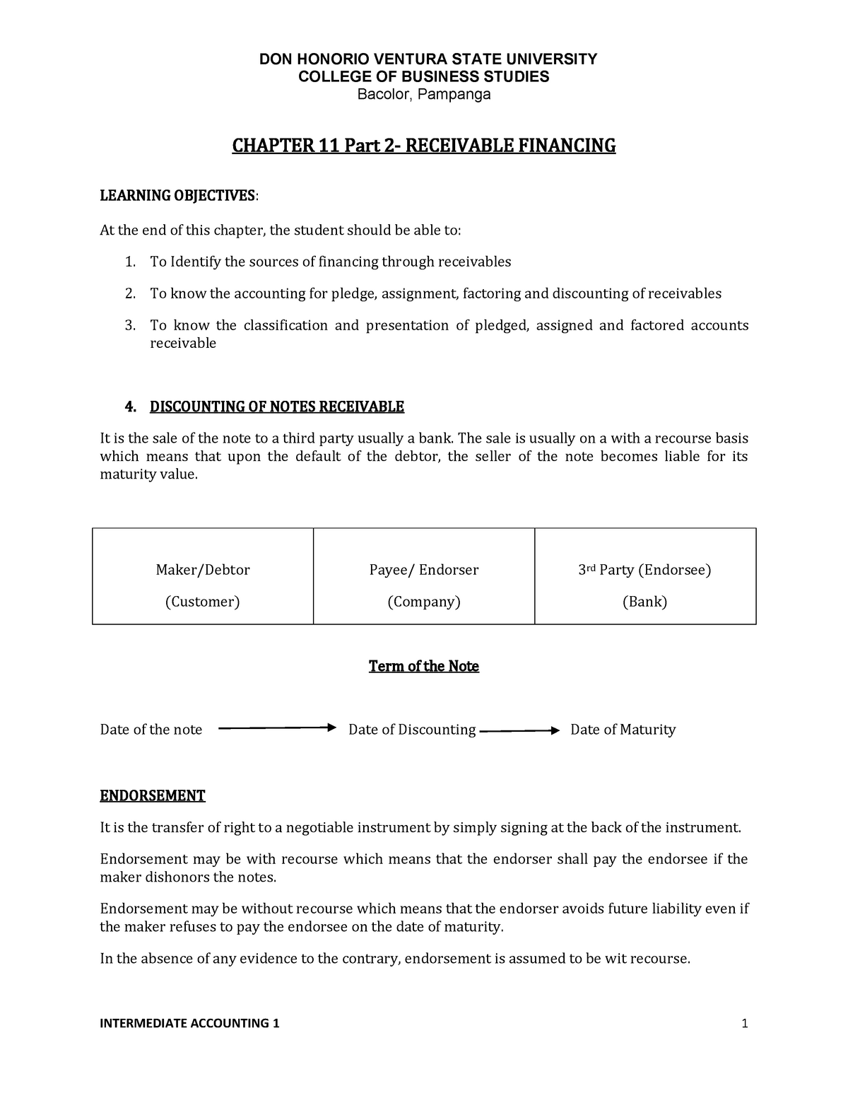 Receivable Financing Part 2 - COLLEGE OF BUSINESS STUDIES Bacolor ...