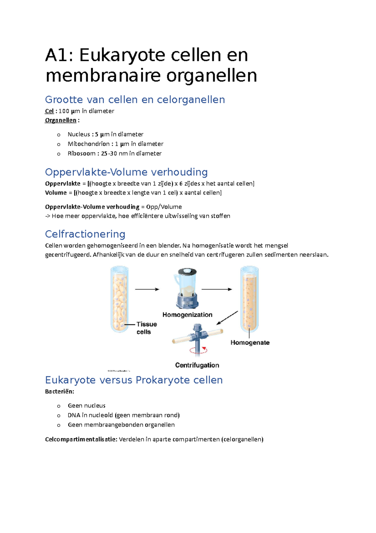 A1 Doelstellingen A1 Eukaryote Cellen En Membranaire Organellen