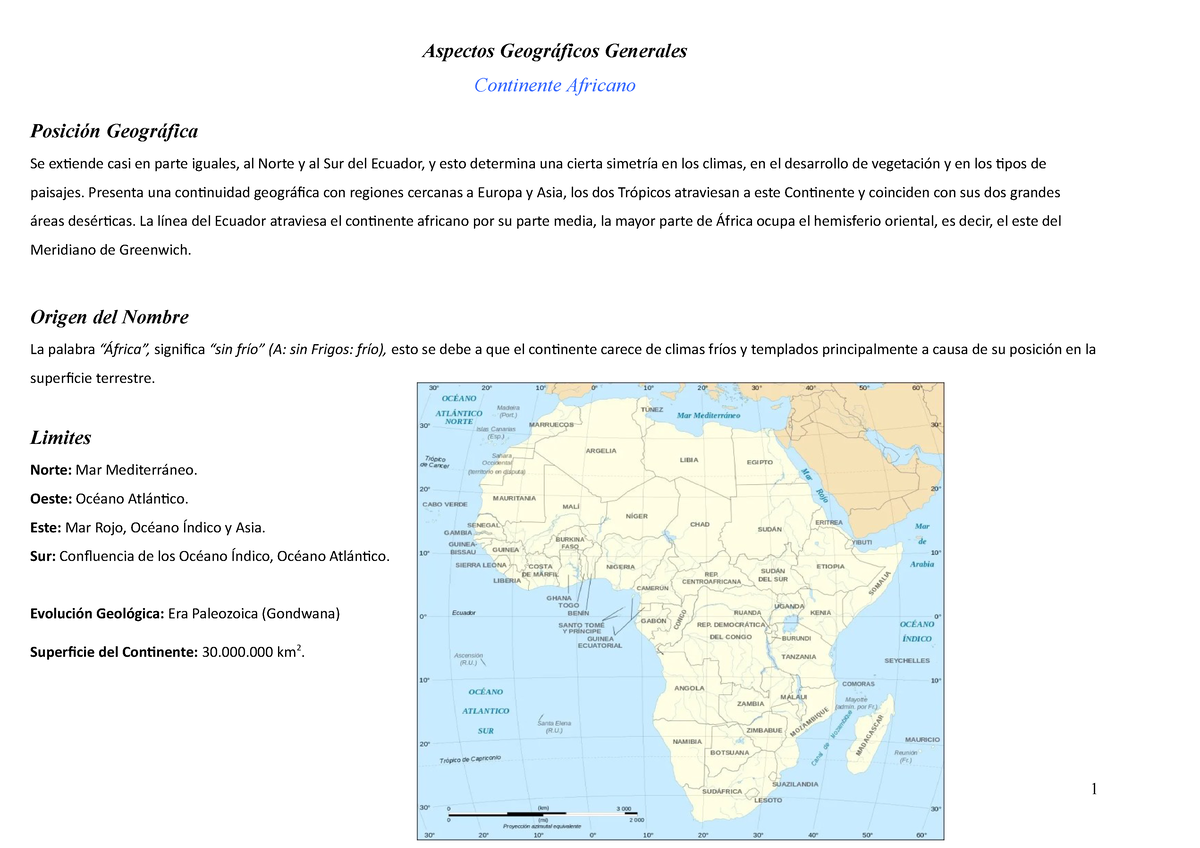 Resumen Aspectos Geográficos Generales Del Continente Africano Aspectos Geográficos Generales 3883