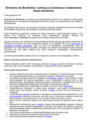 Liability on X: ATENÇÃO! Maio é o mês de conscientização do transtorno  limítrofe ou transtorno de personalidade borderline. A pouco mais de uma  semana, os borders passaram por ataques aqui no Twitter