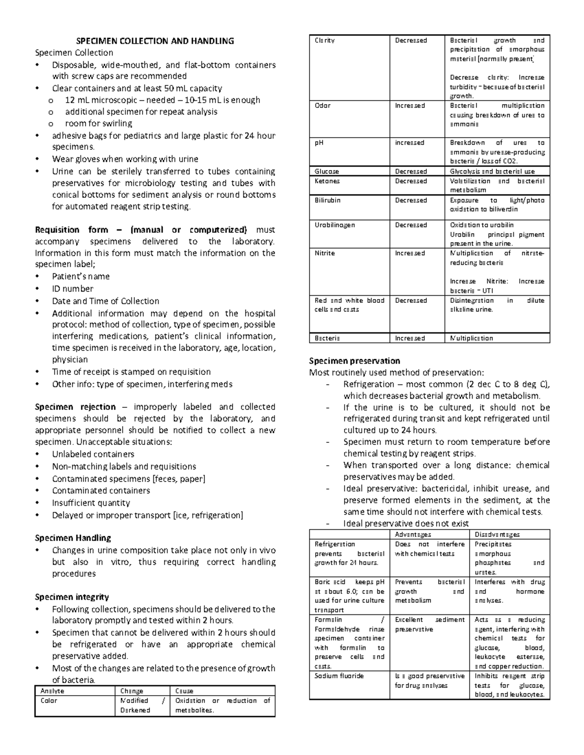 ANALYSIS OF URINE AND BODY FLUIDS LAB - Analysis of Urine and Body ...