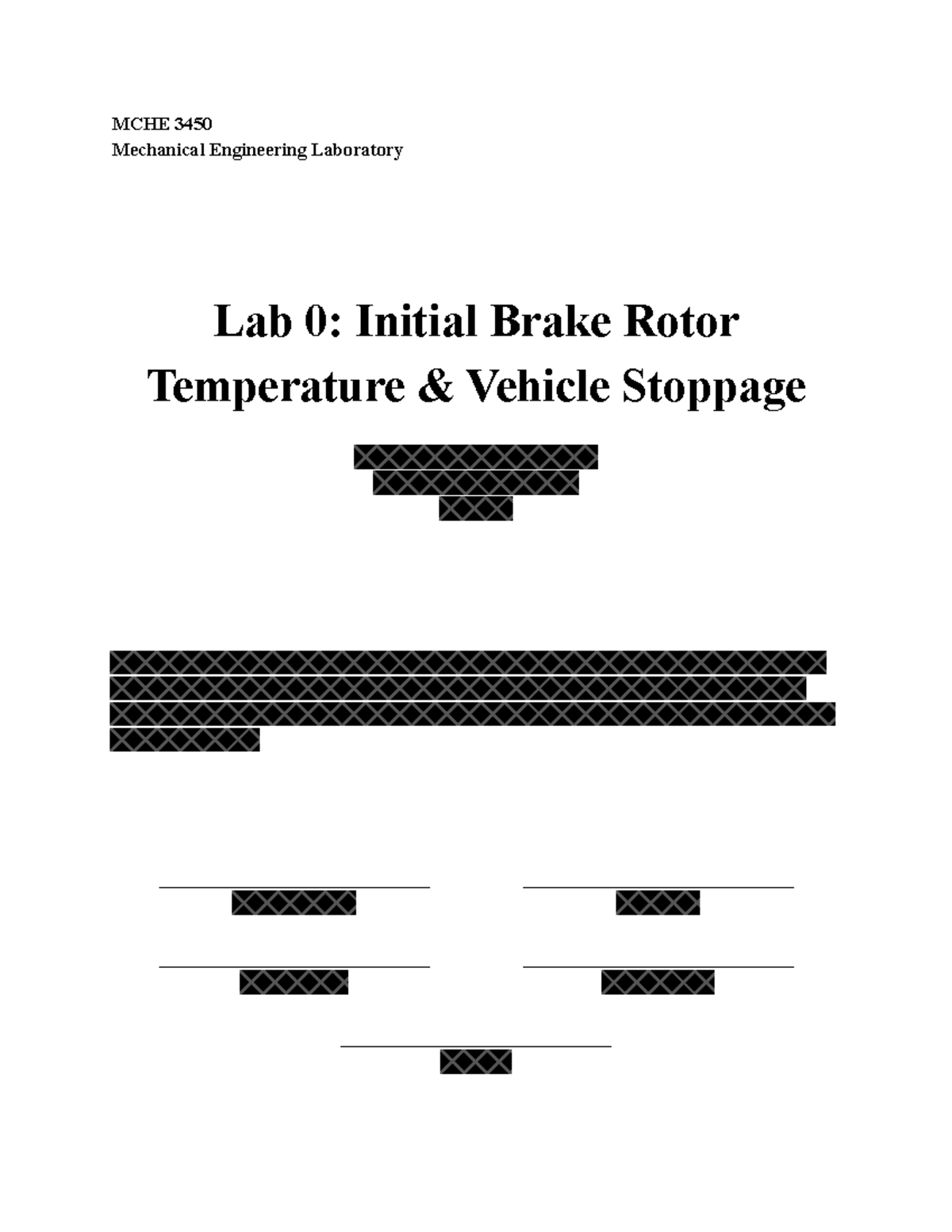 MCHE 3450 Lab #0 Notes - MCHE 3450 - MCHE 3450Mechanical Engineering ...