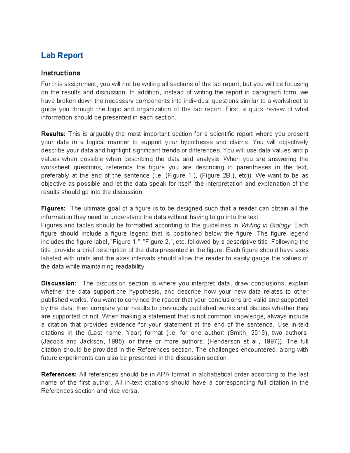 Lab Report Worksheet - Lab Report Instructions For this assignment, you ...