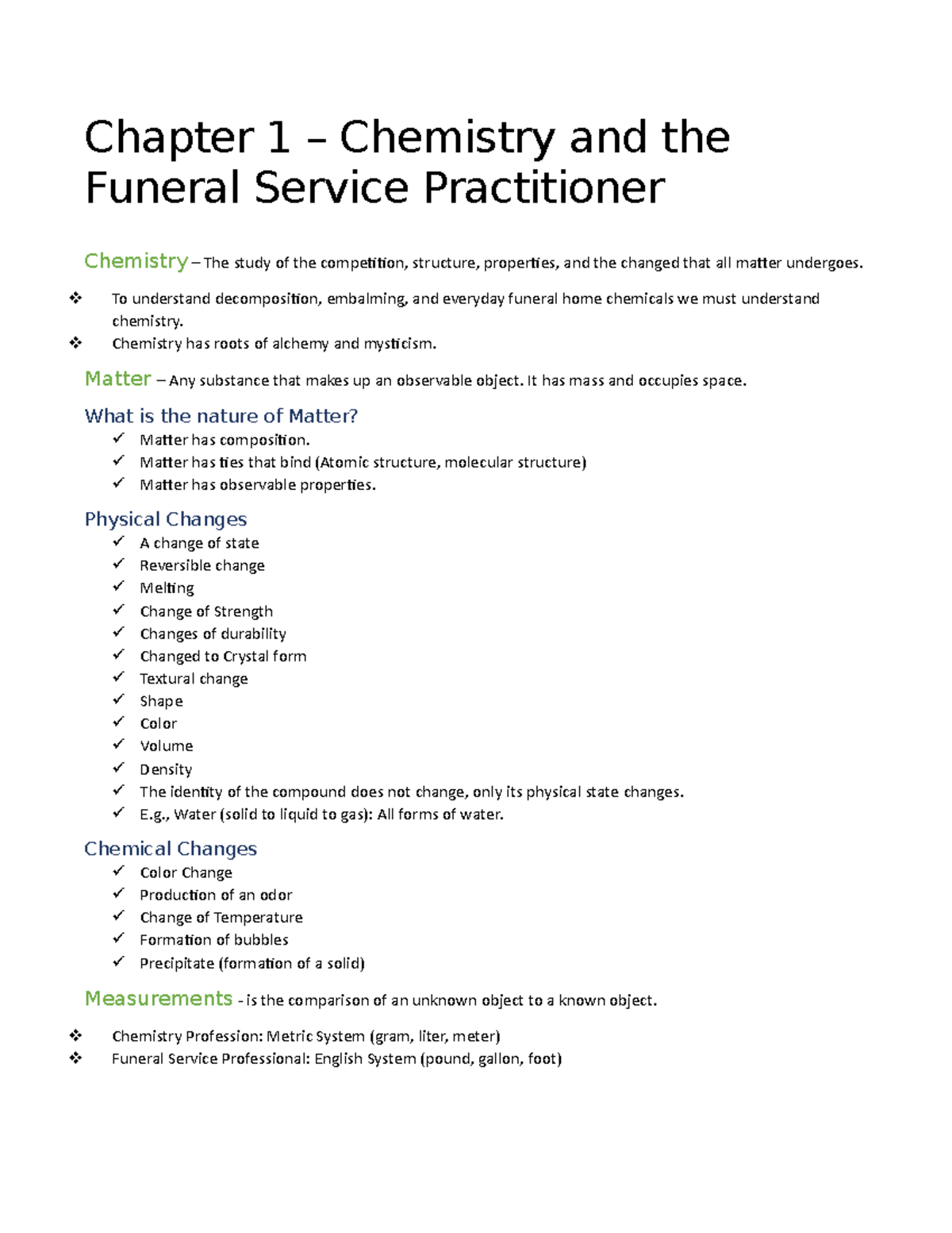 Chapter 1 chem This course goes over basic chemistry and chemicals needed for embalming. Studocu