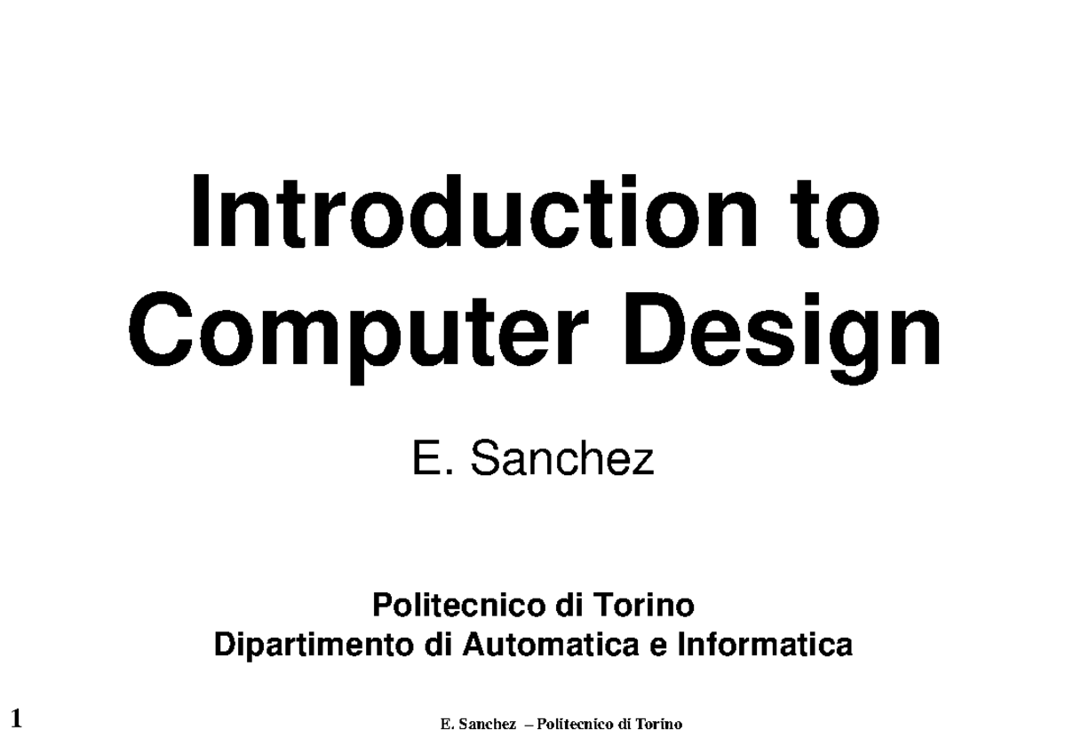 02. Computer design introduction - Introduction to Computer Design ...
