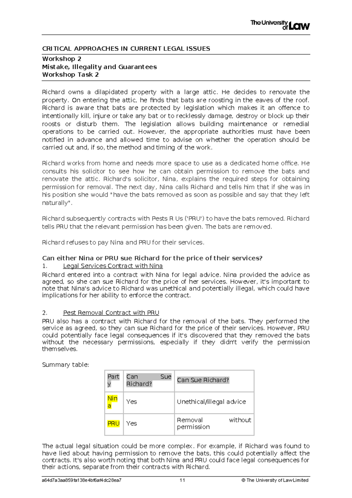 Unit 2 Workshop Task 2 Critical Approaches In Current Legal Issues