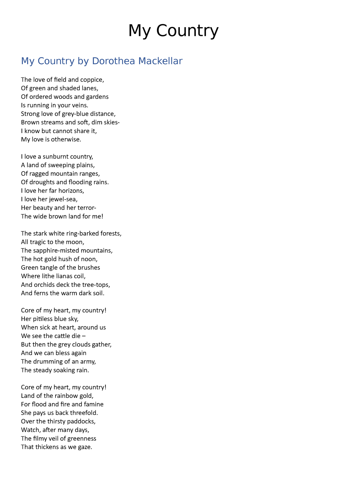 my-country-worksheet-year-9-poetry-my-country-my-country-by