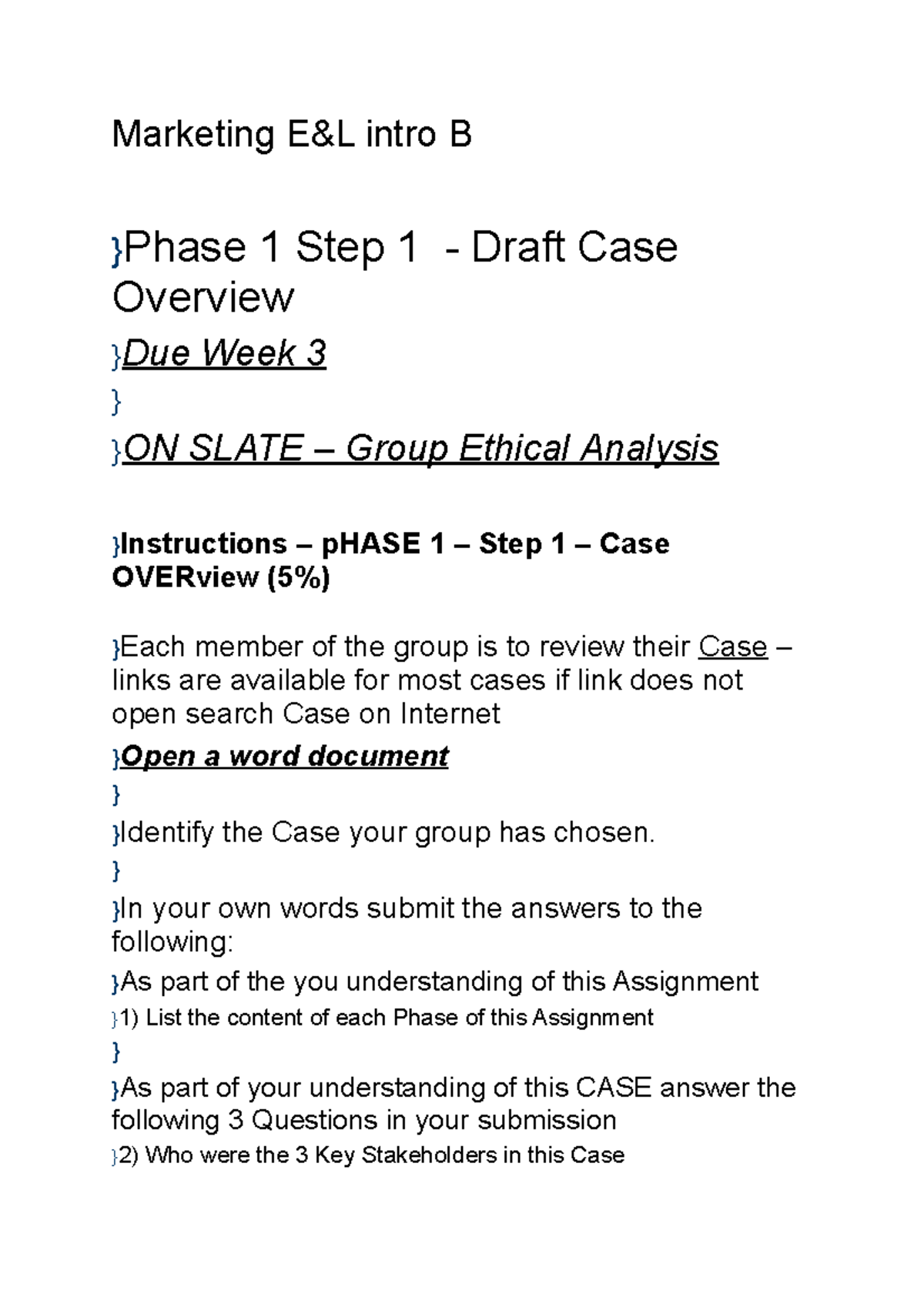 Module Intro B - Business Law - Marketing E&L Intro B }Phase 1 Step 1 ...