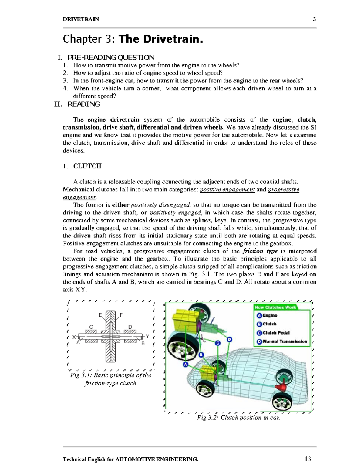Chapter 3Technical English for Automotive Engineering chapter 3