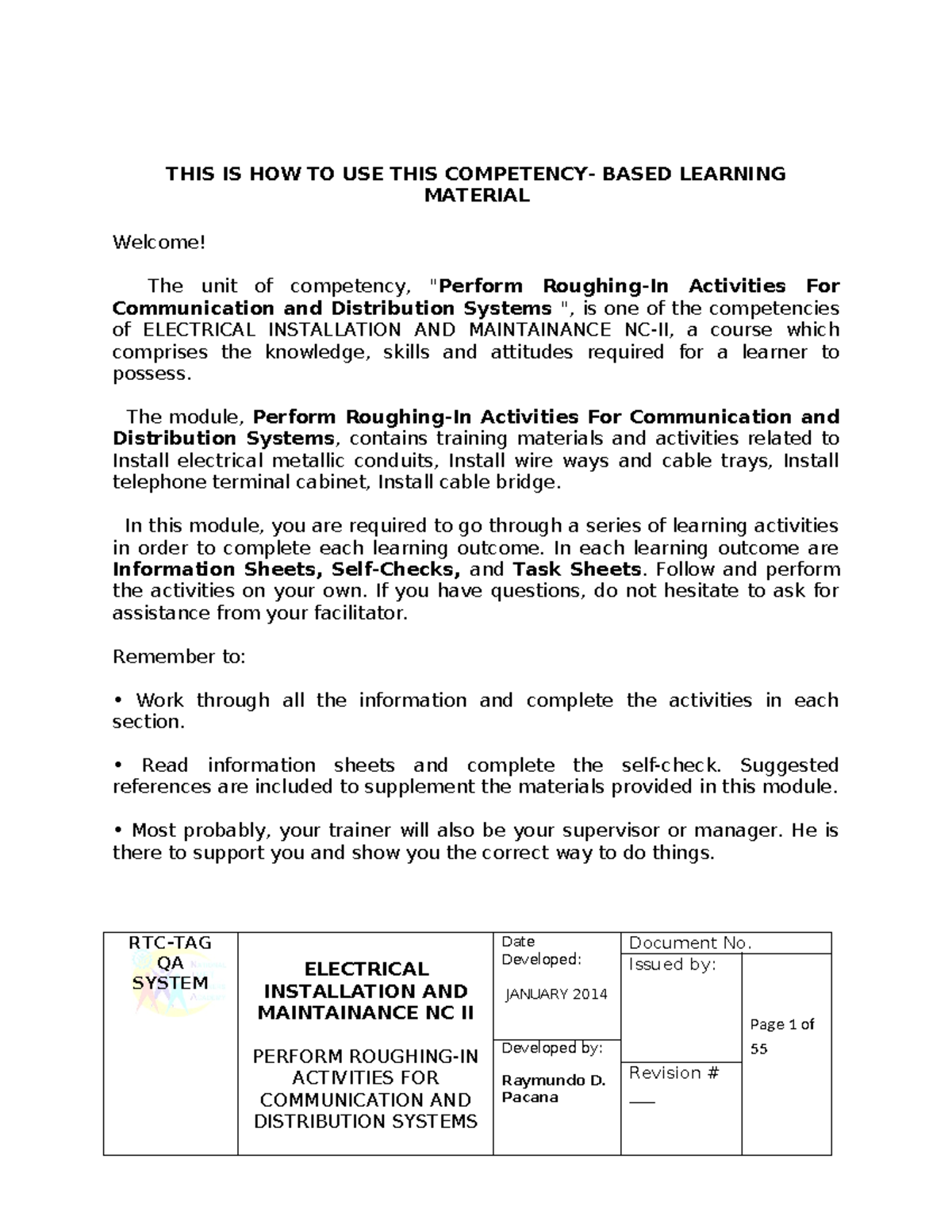 Competency Based Learning Module - THIS IS HOW TO USE THIS COMPETENCY ...