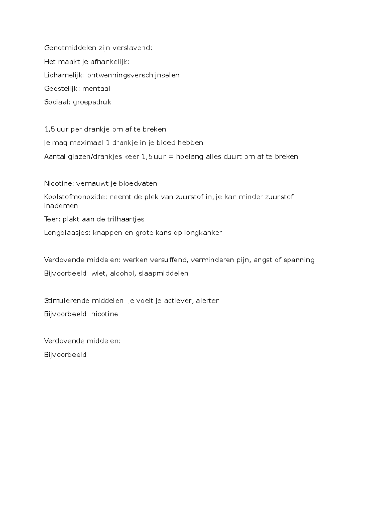 biologie-hoofdstuk-9-paragraaf-1-en-2-genotmiddelen-zijn-verslavend