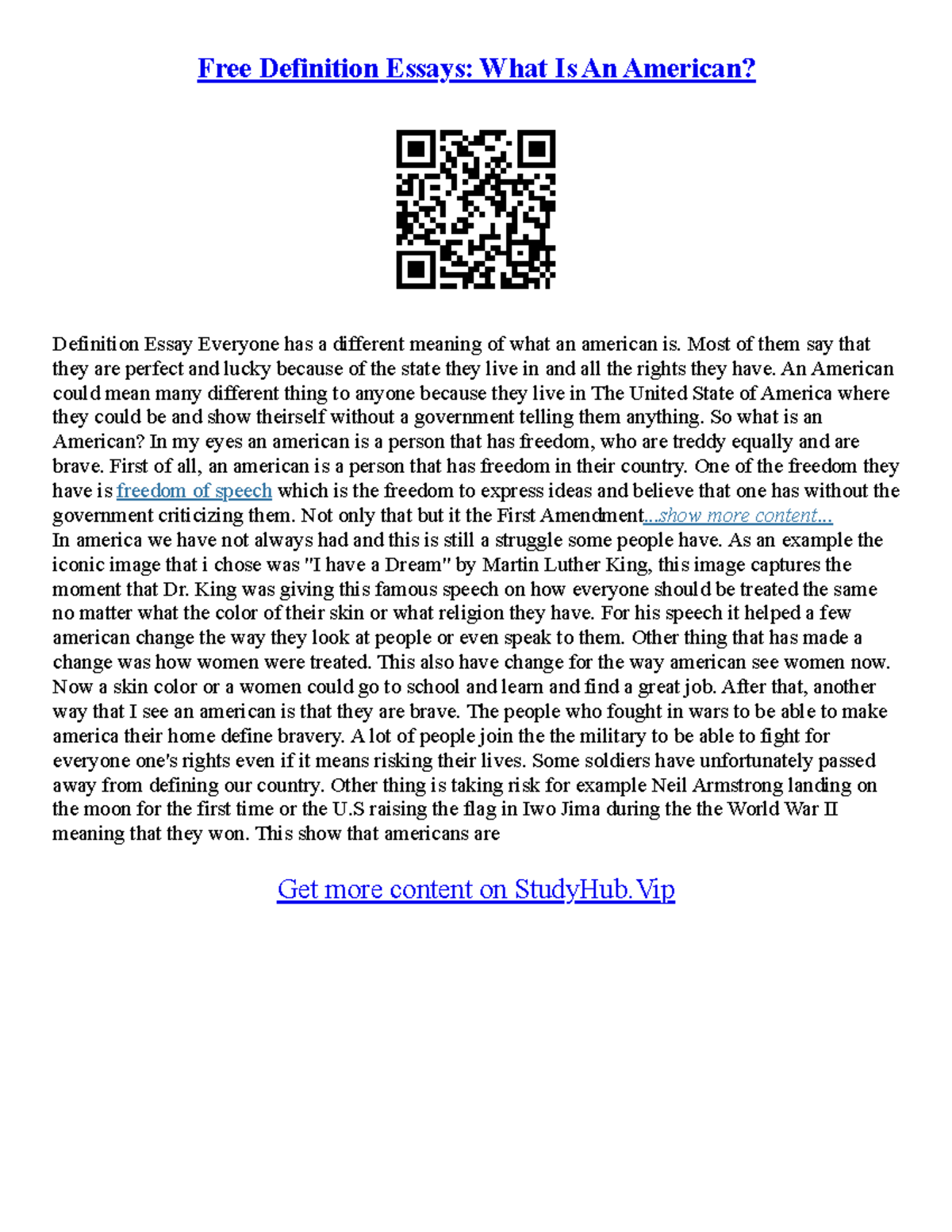 What Is America Essay Free Definition Essays What Is An American