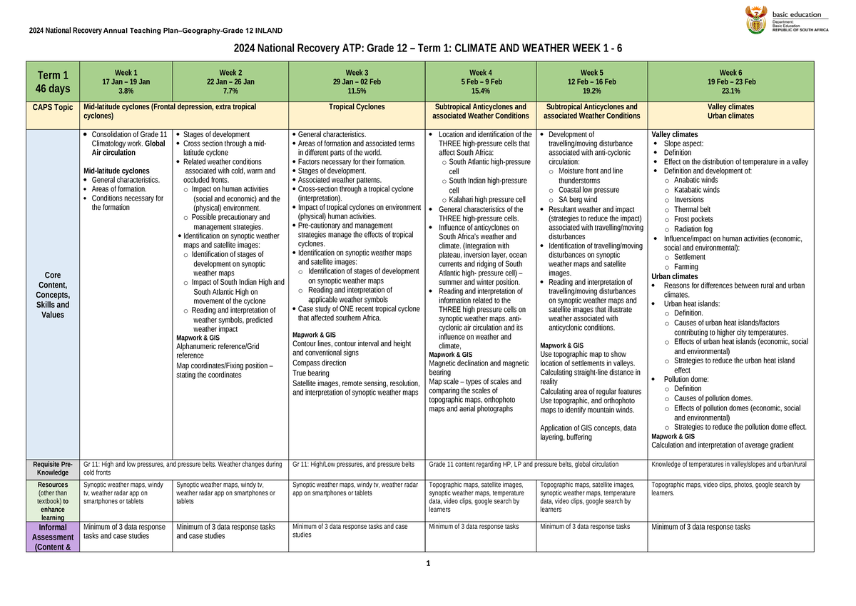 Grade 12 ATP 2024 Geography 2024 National Recovery ATP Grade 12