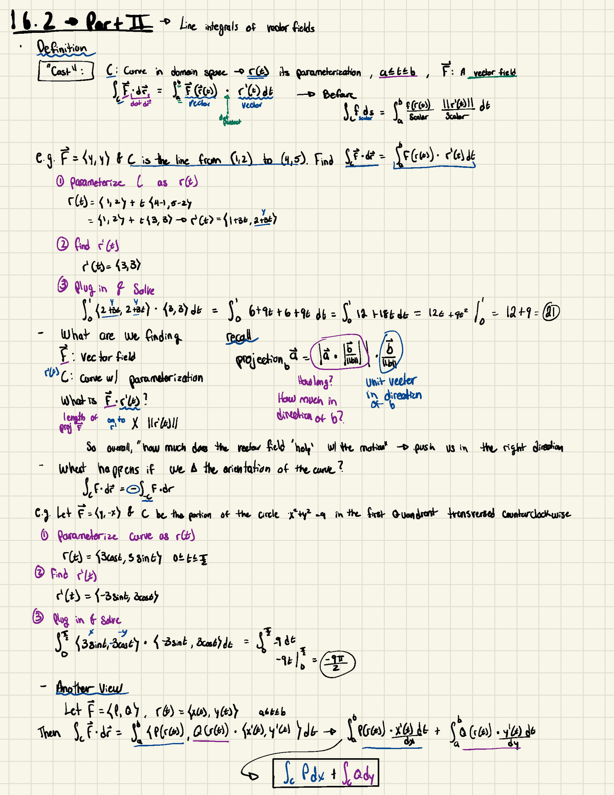 Calc 3 Exam 4 - Calc 3 Exam 4 - /6→Part → Line integrals of vector ...