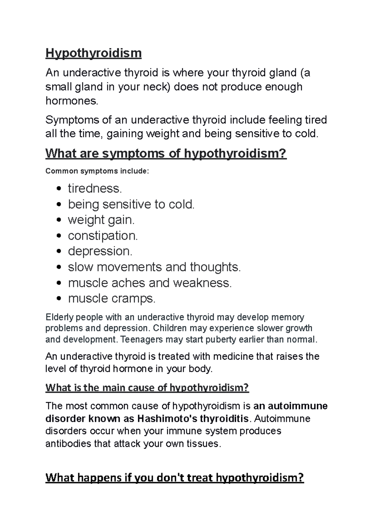Hypo and hyperthyroid essay Hypothyroidism An underactive thyroid