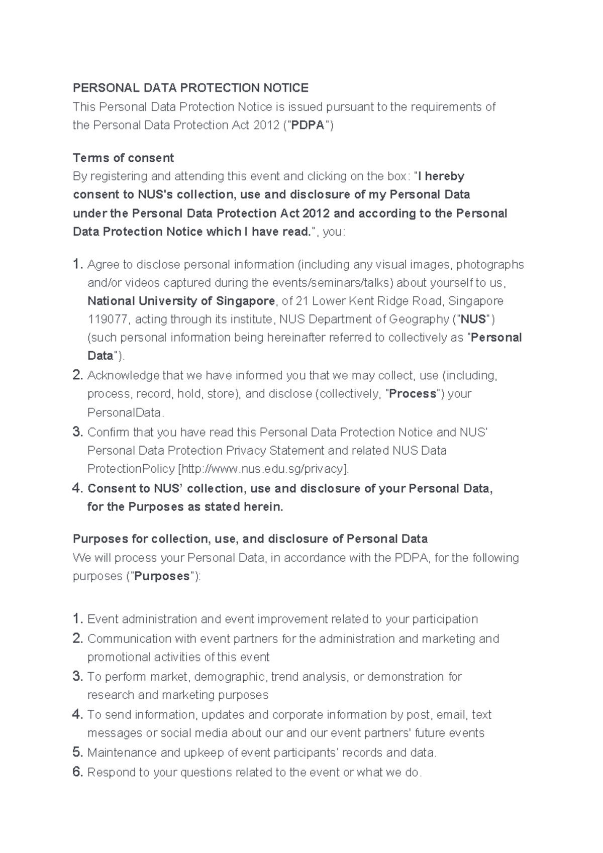 PDPA-form - notes - PERSONAL DATA PROTECTION NOTICE This Personal Data ...