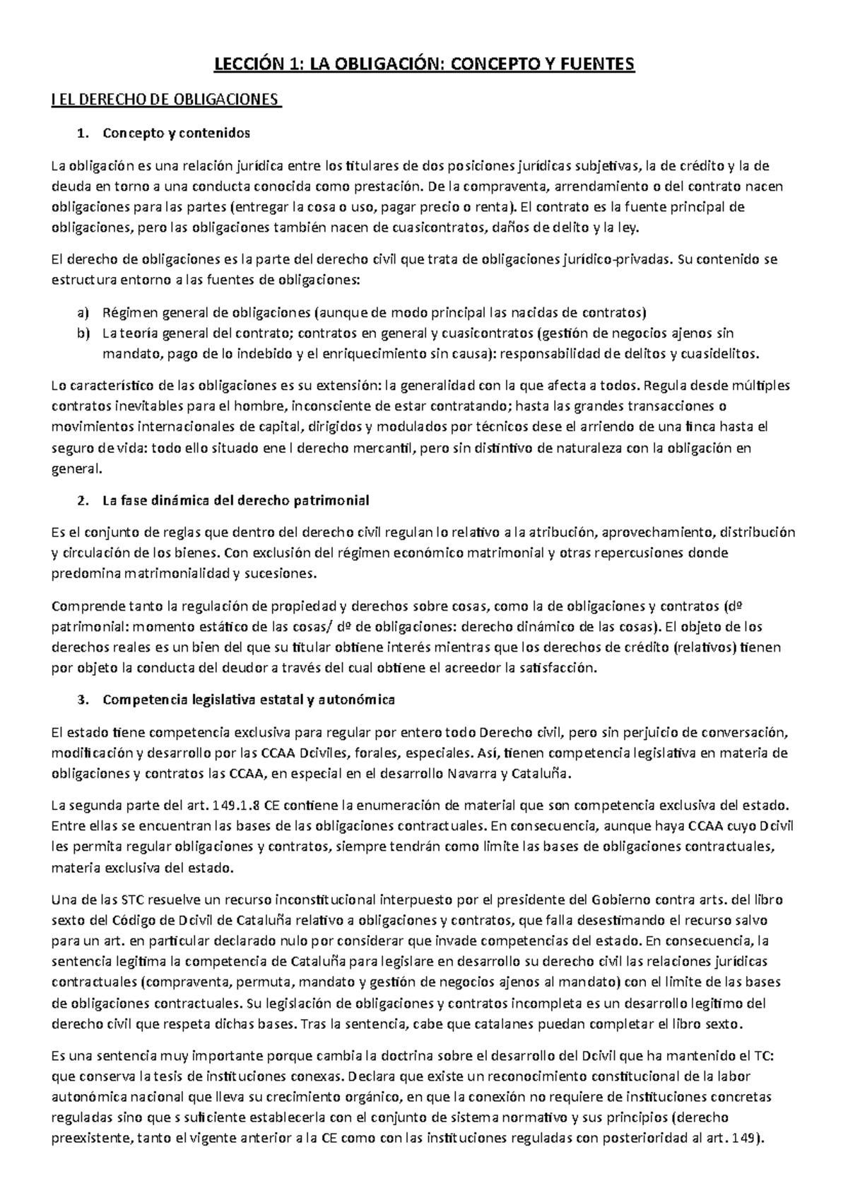 Lección 1 Derecho Civil - Derecho Civil II - Obligaciones Y Contratos ...