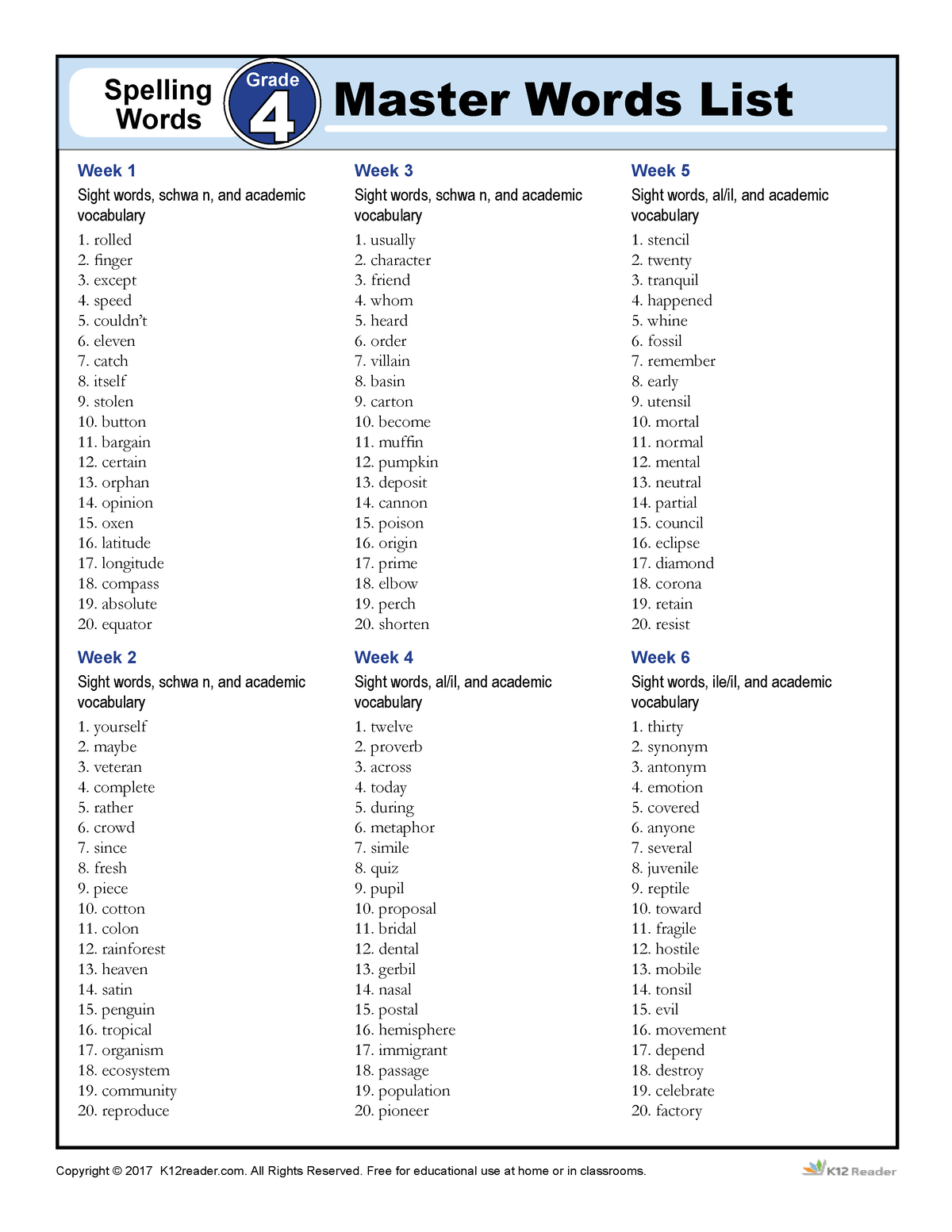 spelling-words-for-grade-4-1-spelling-words-master-words-list-4-week