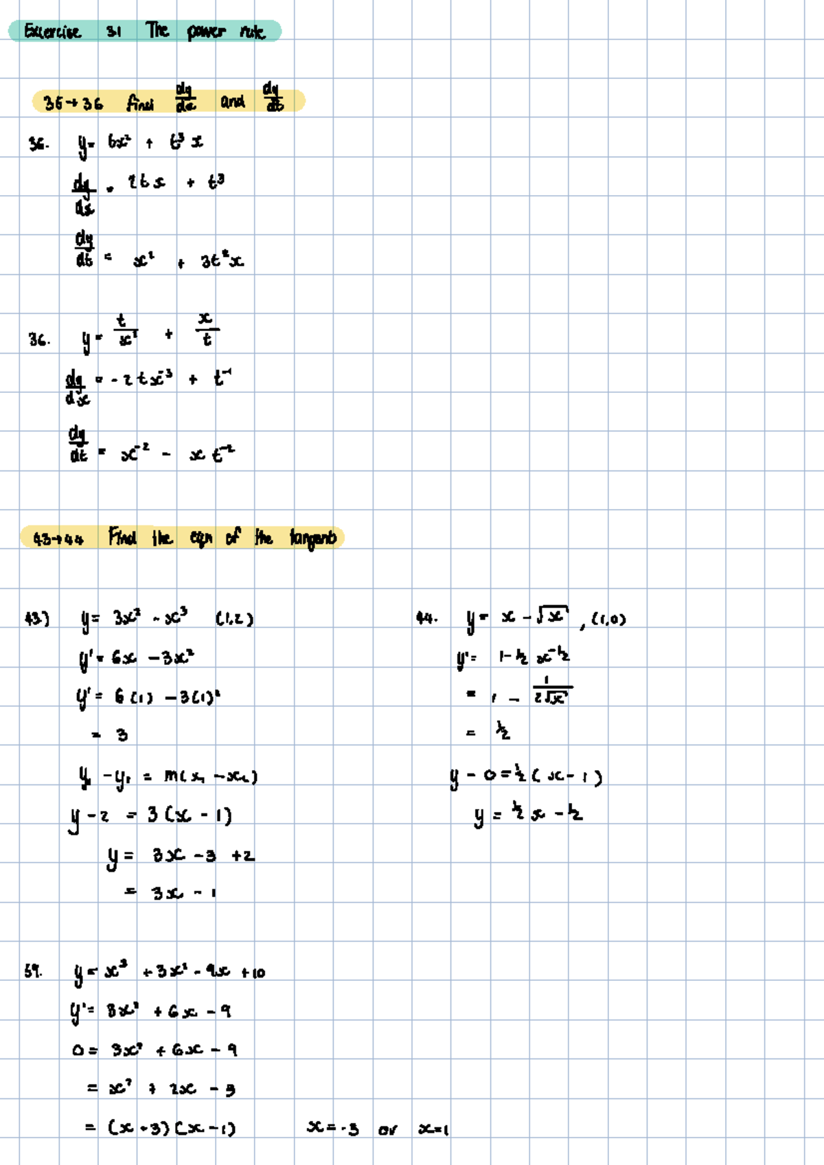 3.1 the power rules - SOLUTION TO TEXTBOOK ACTIVITIES - Exercise 3 The ...