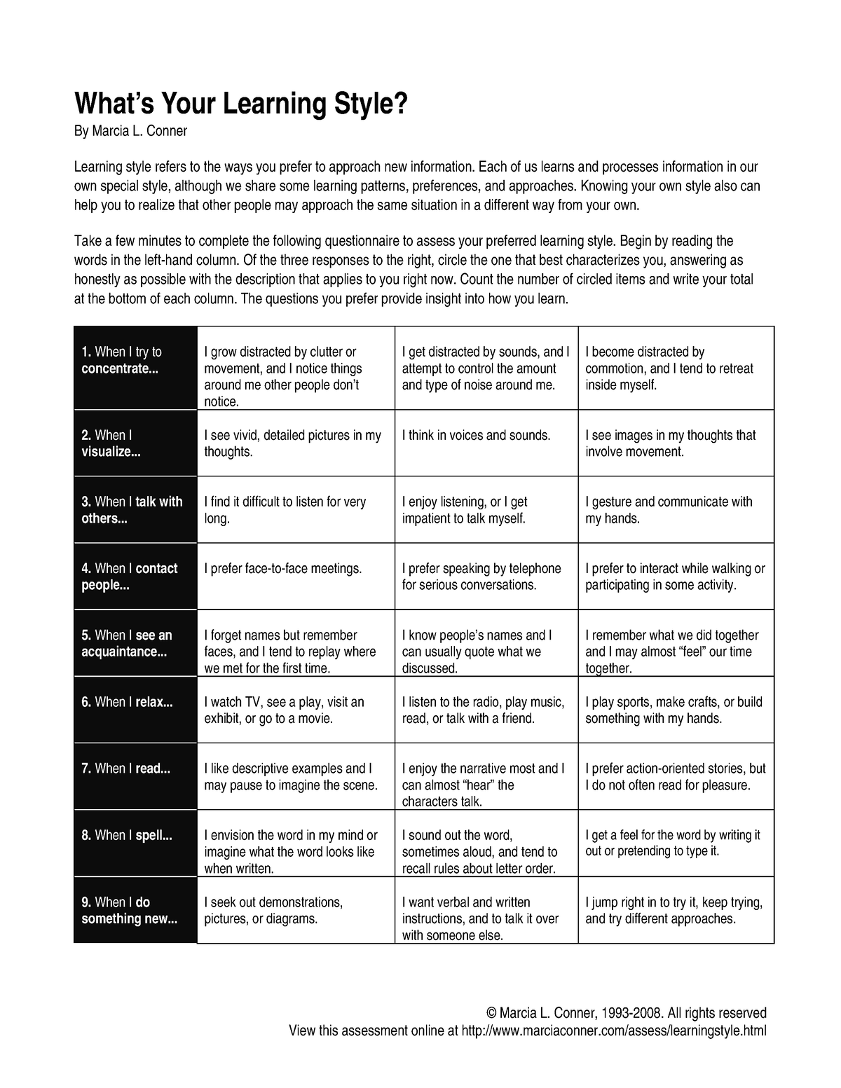 what-s-your-learning-style-marcia-l-conner-1993-2008-all-rights