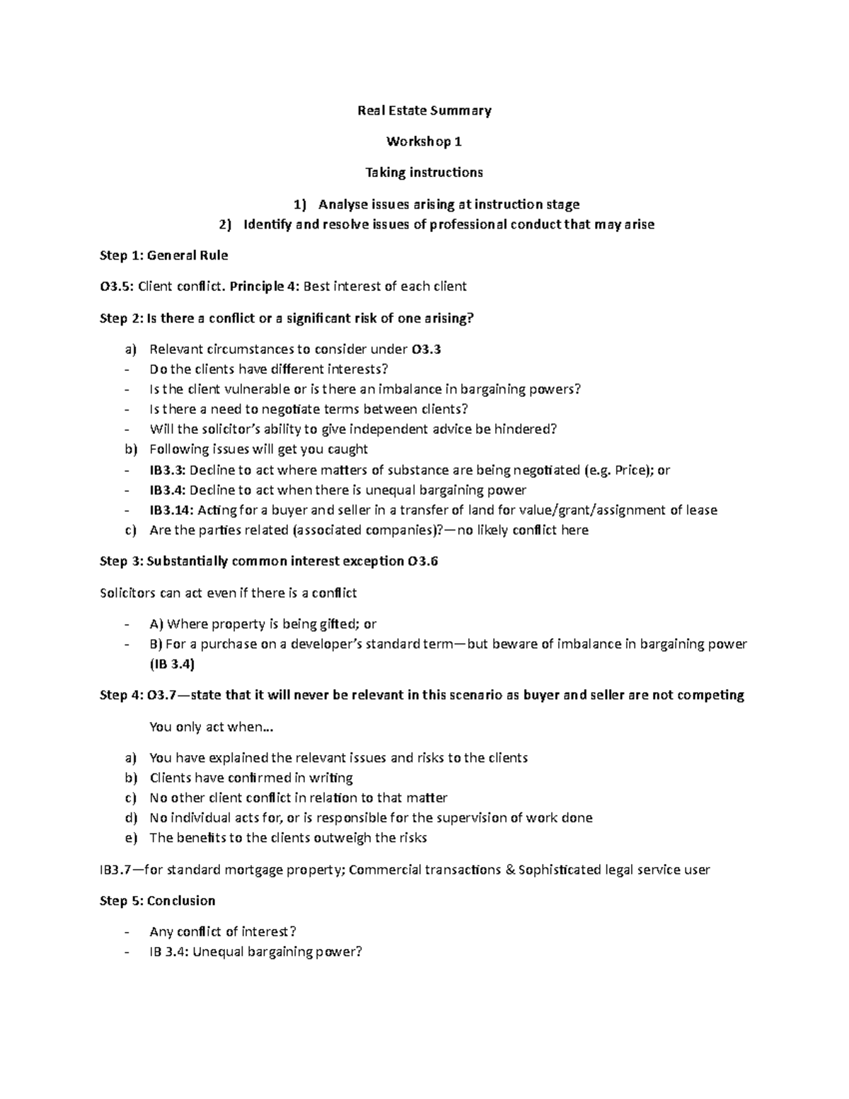 Real Estate Summary lol Real Estate Summary 1 Taking