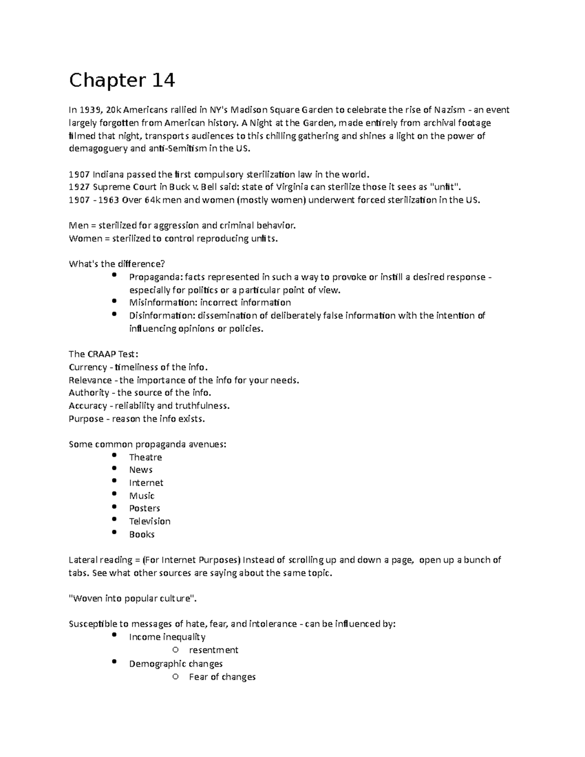 Chapter 14 - Lecture notes 14 - Chapter 14 In 1939, 20k Americans ...