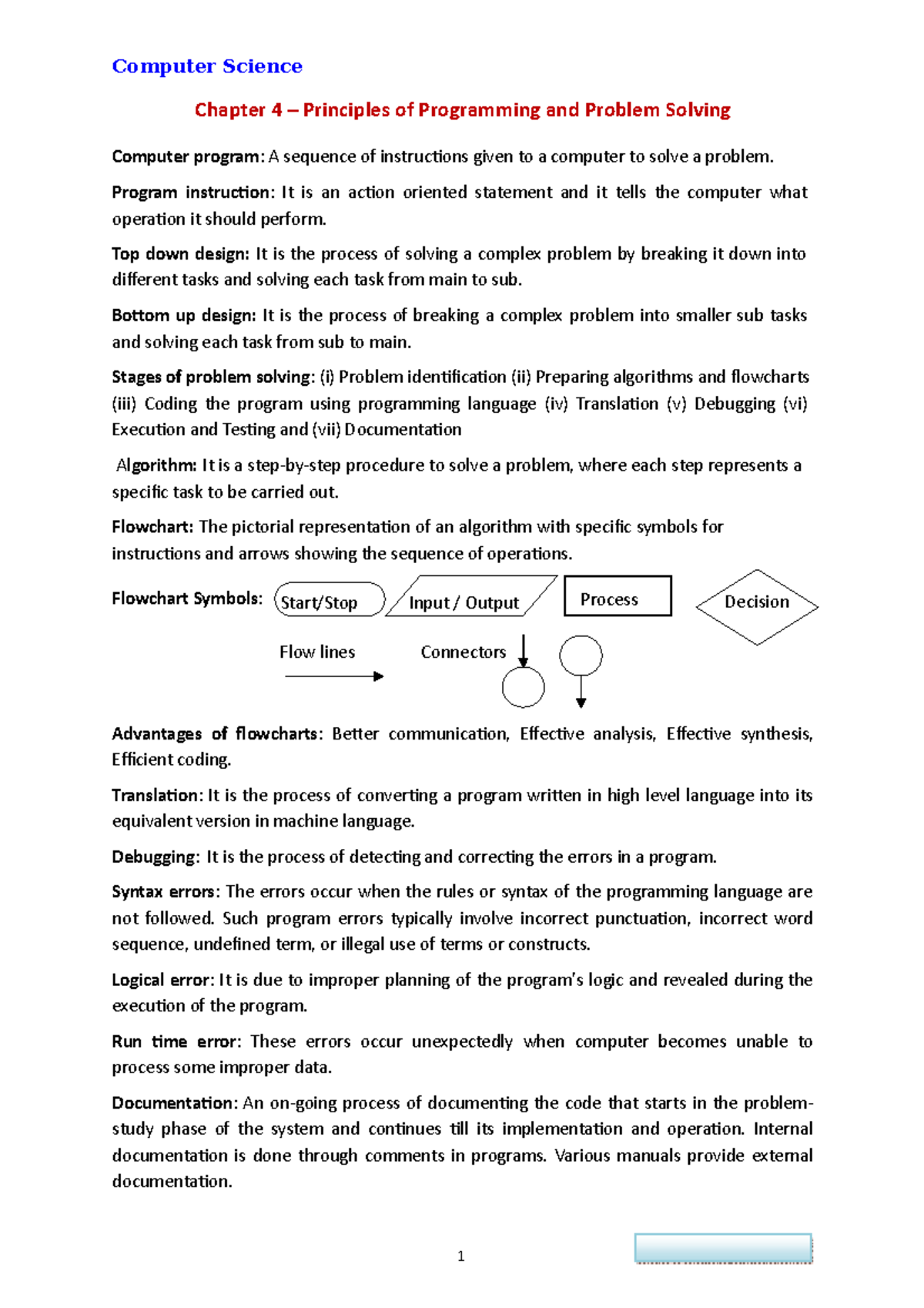 Plus one computer science chapter 4 - Computer Science 1 Joy John’s CS ...