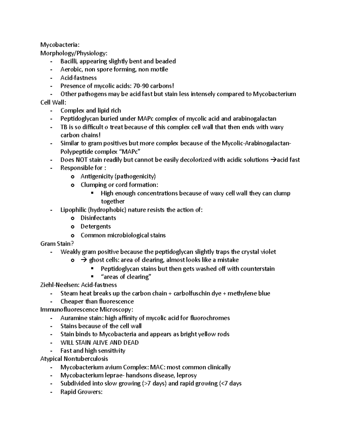 ID exam 3 - Notes on bacteria, the infections they cause and the proper ...