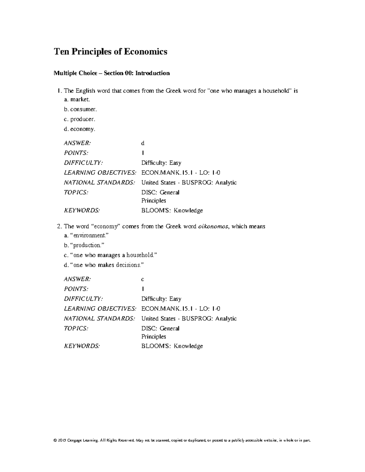 Test bank - Macroeconomics - Ten Principles of Economics Multiple ...