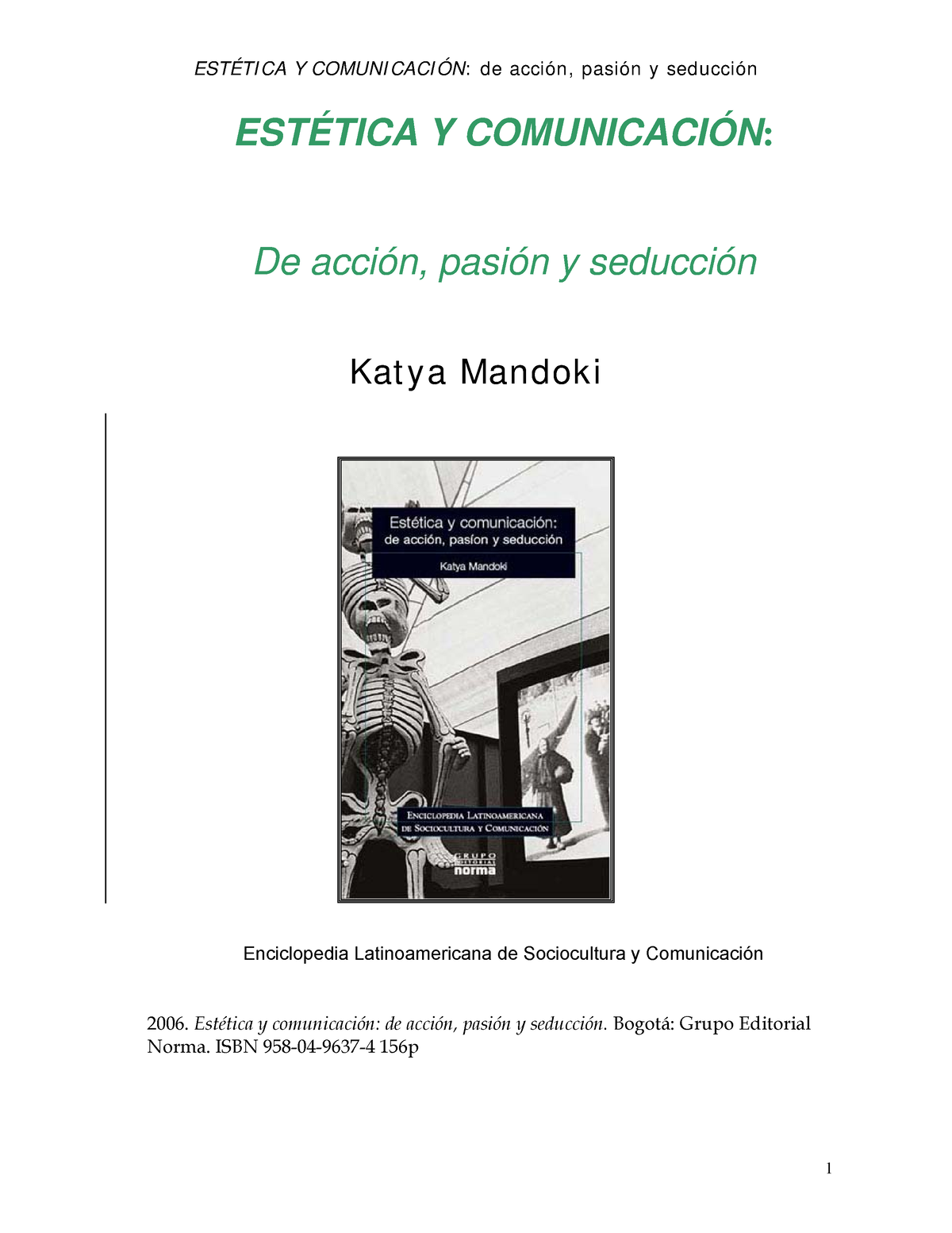 123982824 Estetica Y Comunicacion De Accion Pasion Y Seduccion EstÉtica Y ComunicaciÓn De 4847