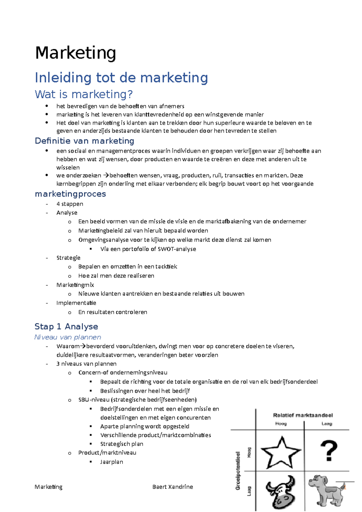 Marketing - Marketing Inleiding Tot De Marketing Wat Is Marketing? Het ...