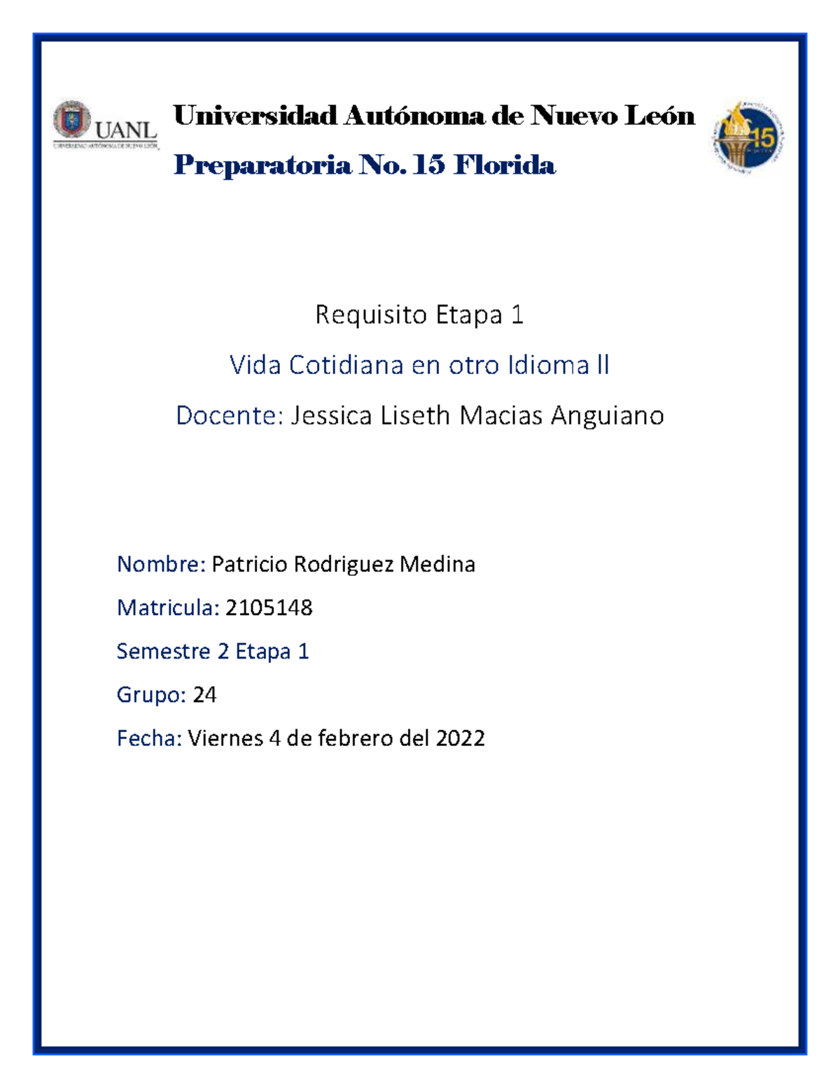Etapa 1 ev VCOI2 - Universidad Autónoma de Nuevo León Preparatoria No ...