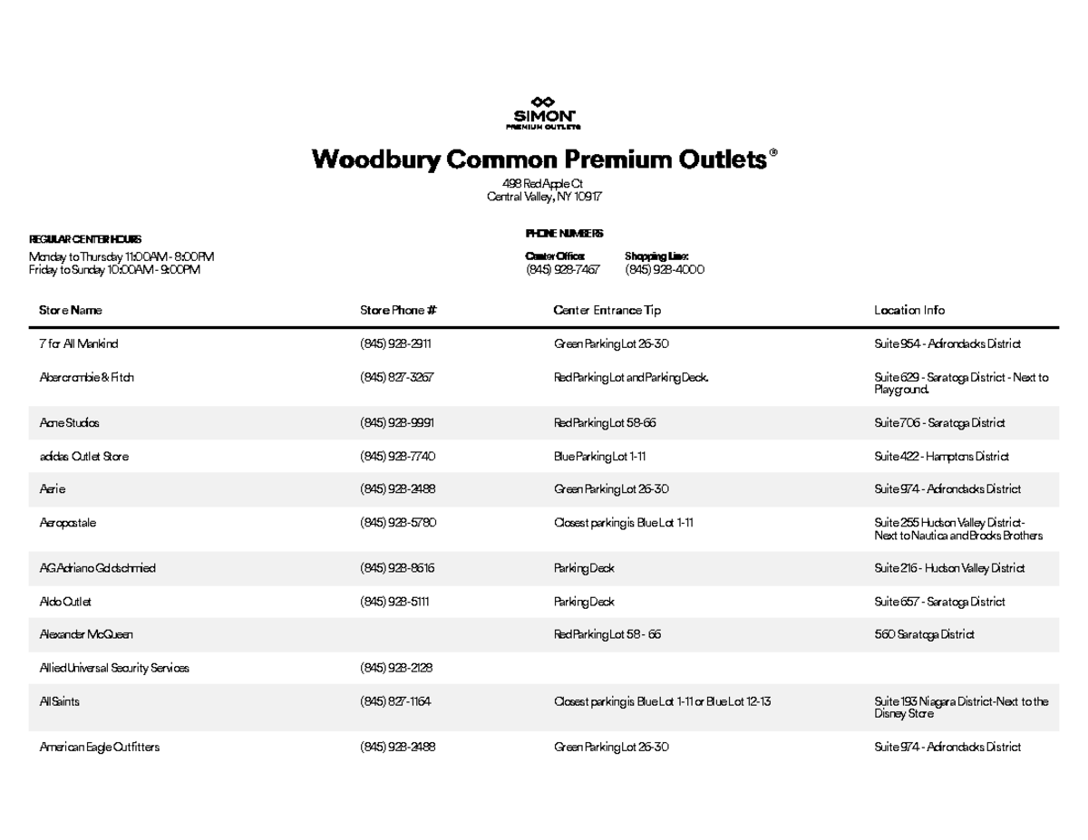 idk i want preminum Woodbury Common Premium