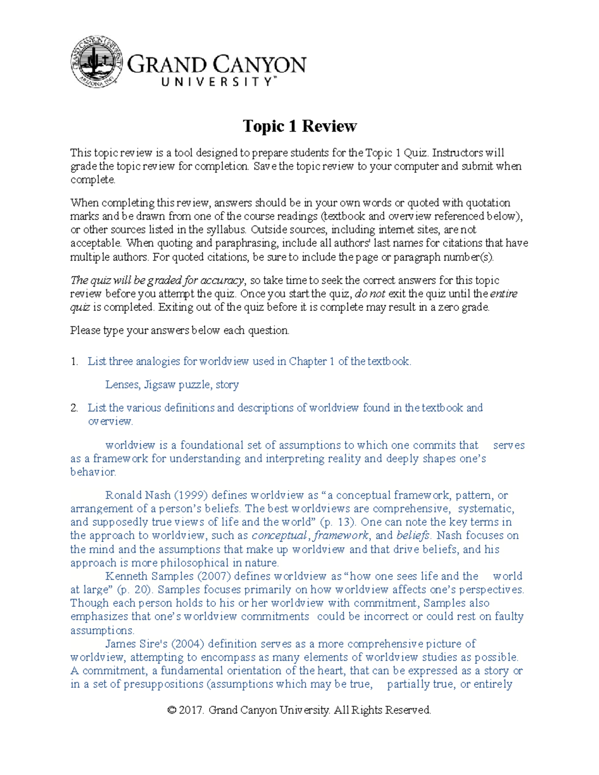 CWV-101-Holly V Review-Online - Topic 1 Review This topic review is a ...