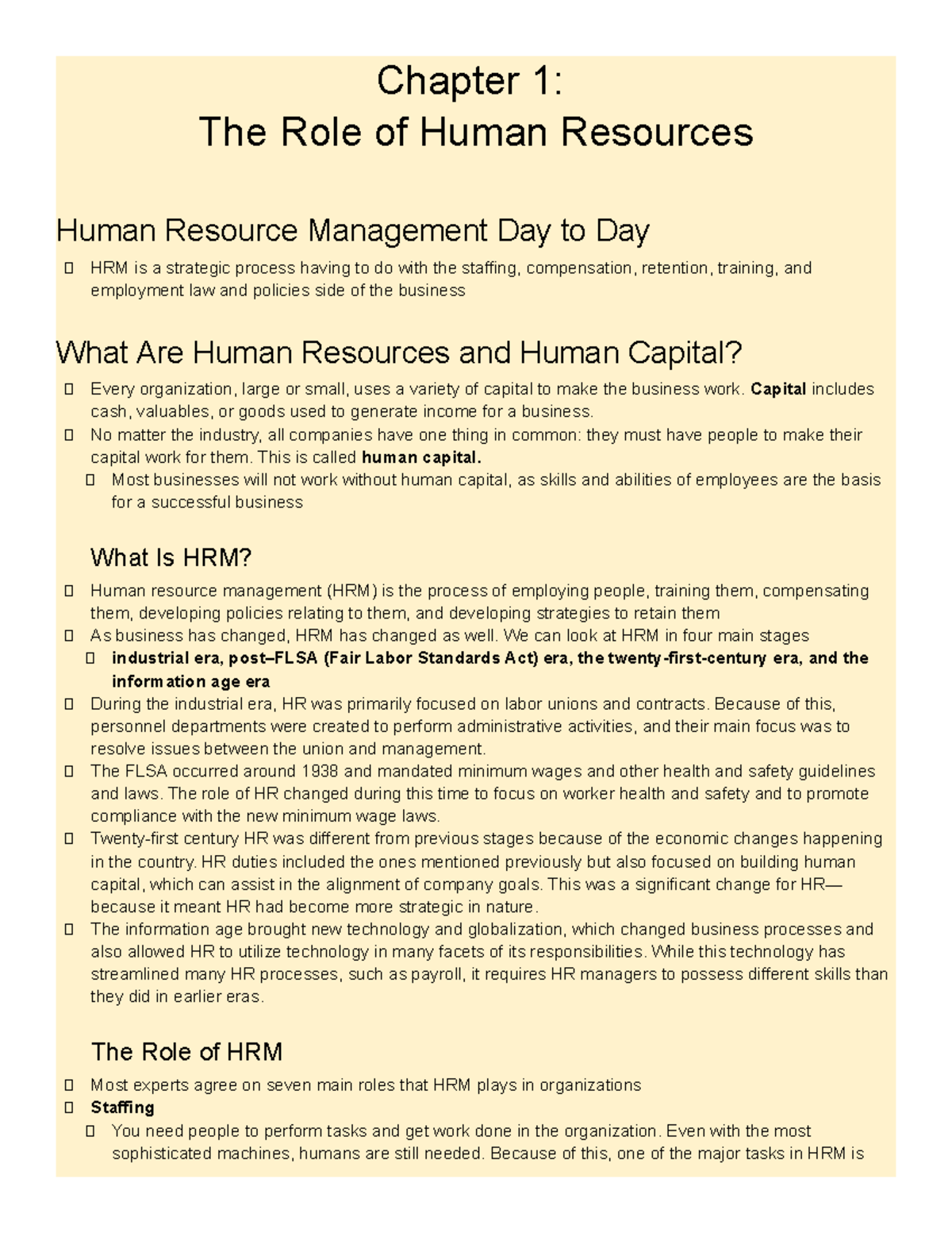 Ch 1 The Role of Human Resources - Chapter 1: The Role of Human ...
