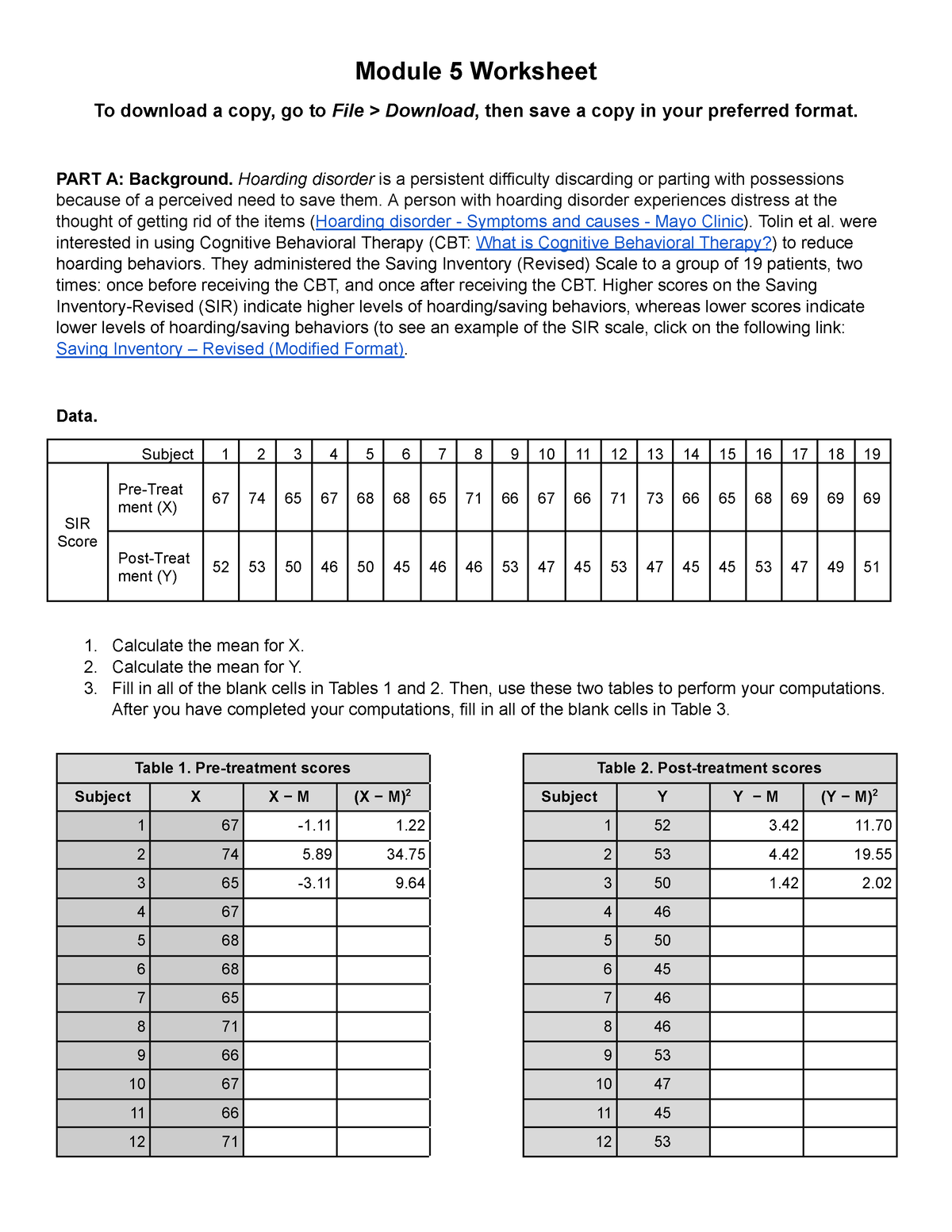 Module 5 Worksheet - Module 5 Worksheet To download a copy, go to File ...