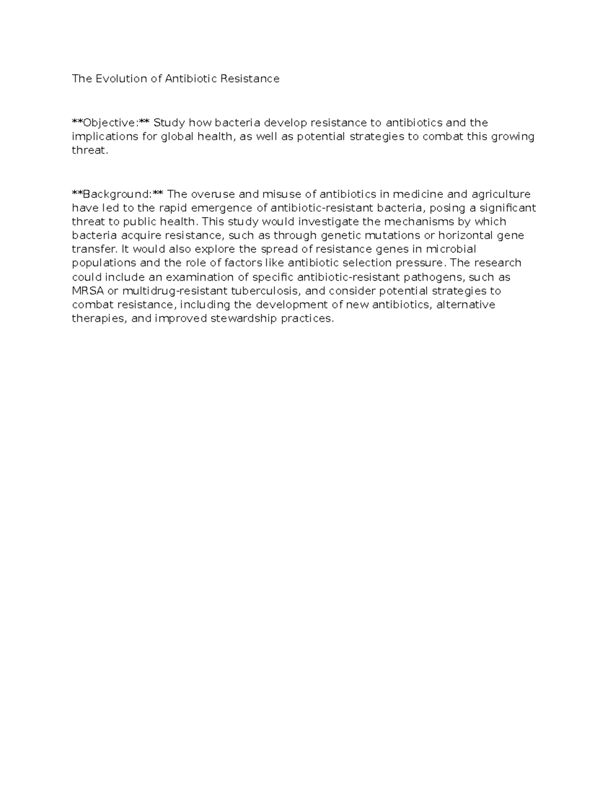 The Evolution of Antibiotic Resistance - The Evolution of Antibiotic ...