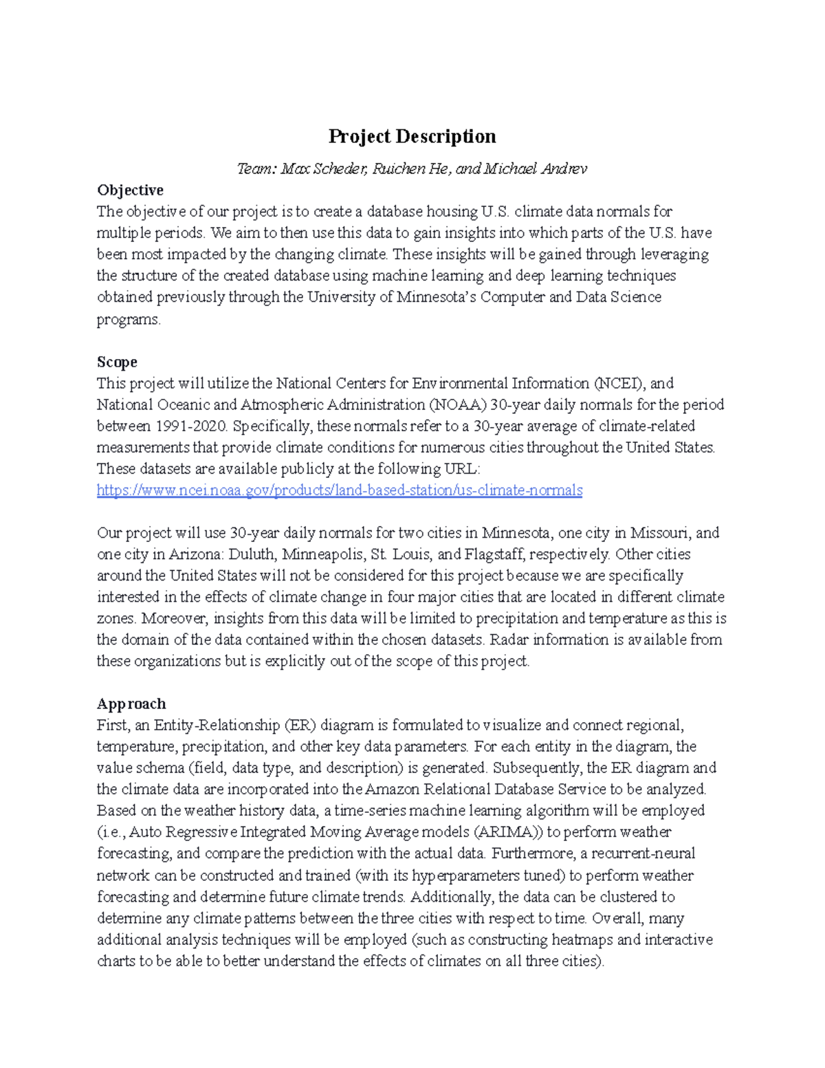 Project Description - some notes - Project Description Team: Max ...