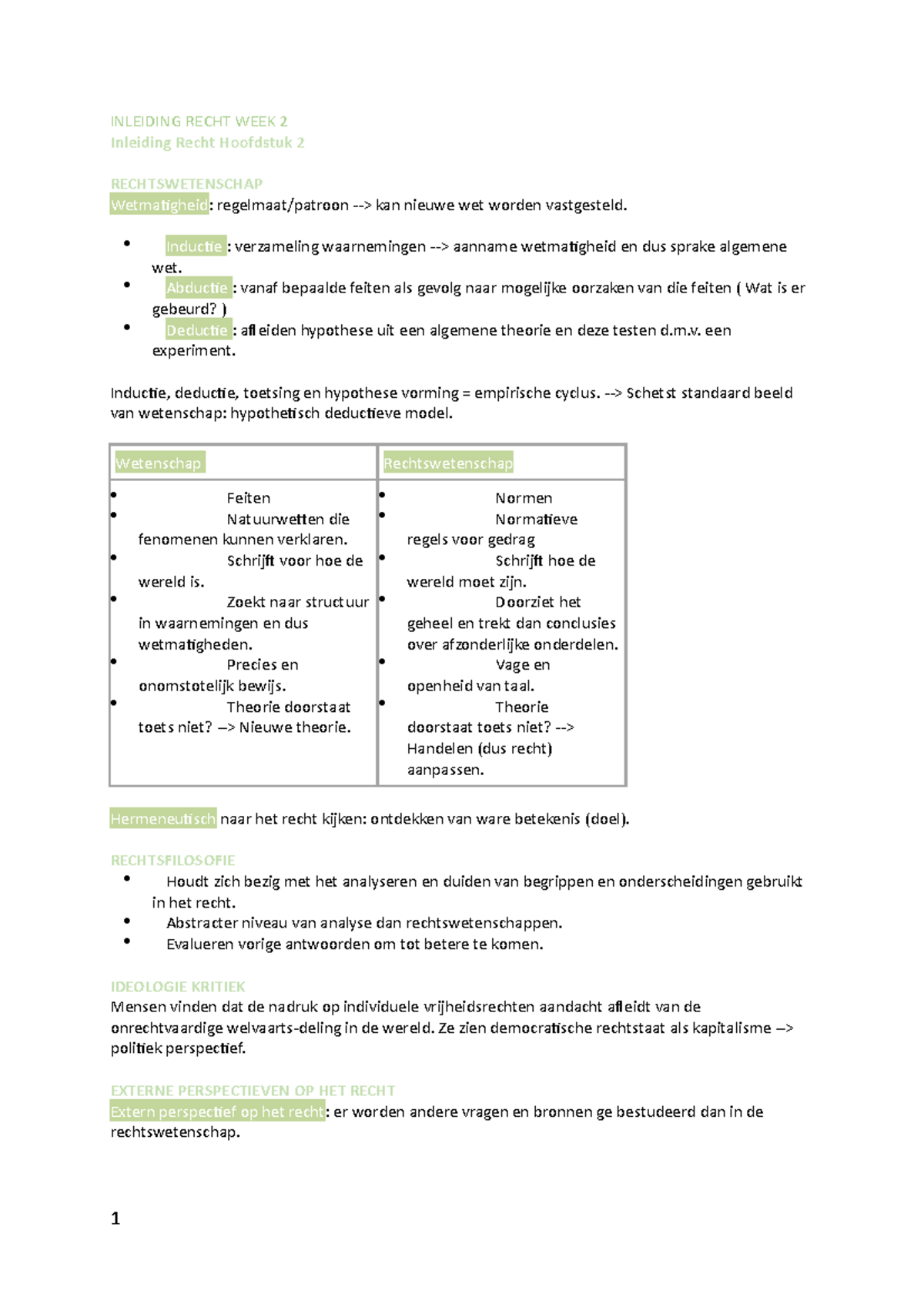 Inleiding Recht Hoofdstuk 2 P.B Cliteur, A.Ellian - Studeersnel