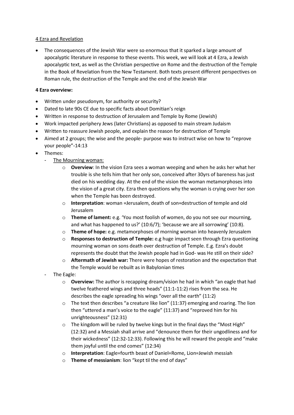 4 Ezra and Revelation Revision - 4 Ezra and Revelation The consequences ...